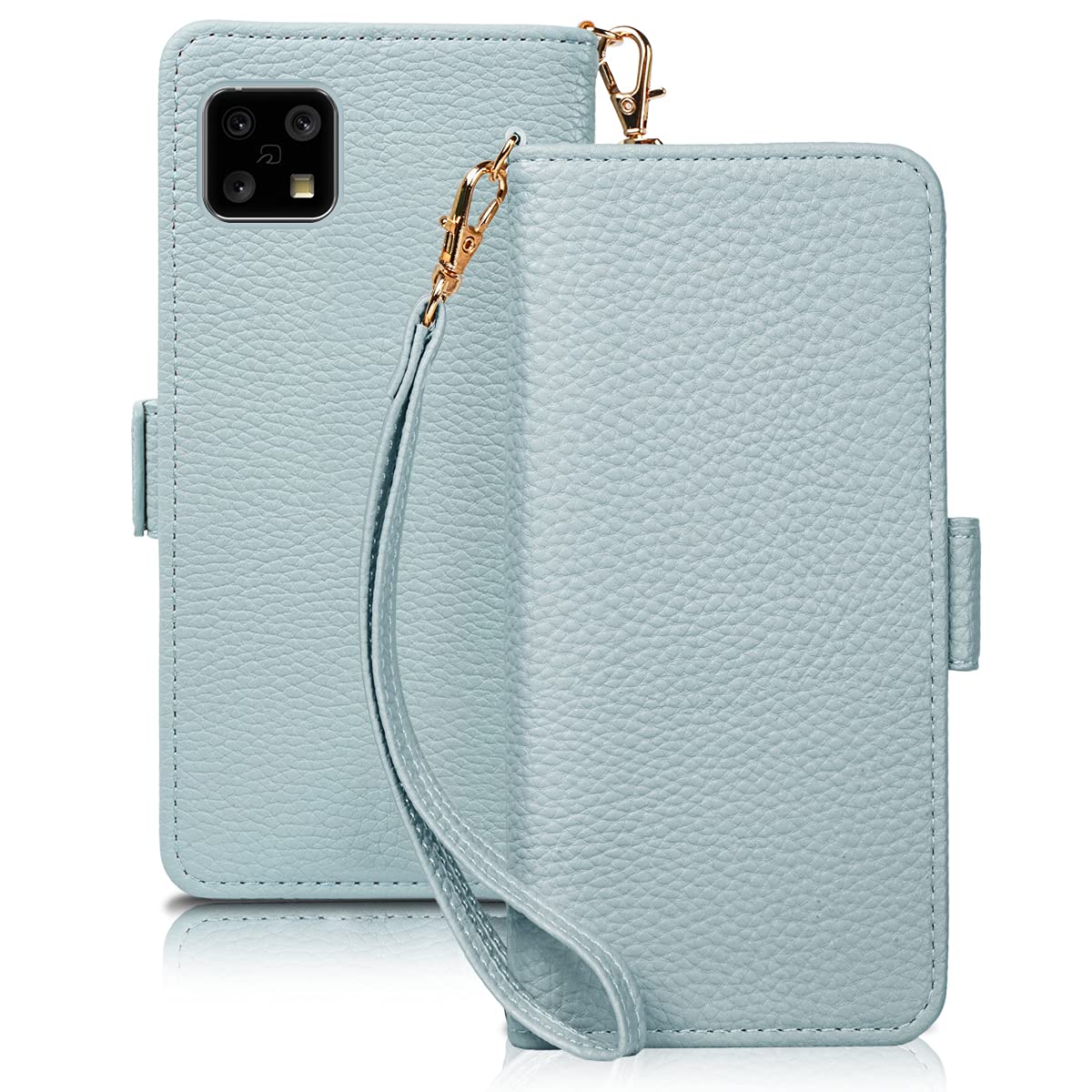 SZJAMIE AQUOS sense4 Sense5G ケース 手帳型 上質な手触り 可愛い SH-41A SH-M15 SH-53A SH03G 手帳型ケース 人気 耐衝撃 sense4 basic ケース 財布型 着脱しやすい 上品 横置きスタンド機能 ストラップ付き (AQUO