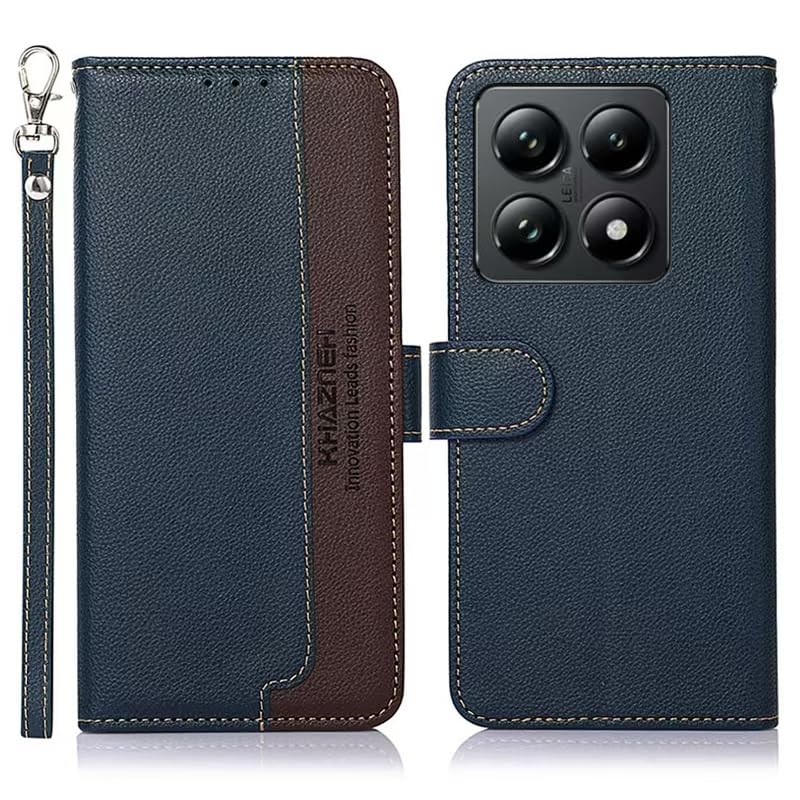 WANWO for 14T 互換性 ケース 手帳型 14T カバー 財布型 互換品 ストラップ付き [RFIDブロッキング] 高級PUレザー マグネット開閉式 カード収納 横置きスタンド機能 耐衝撃 人気 便利 おしゃれ ブル