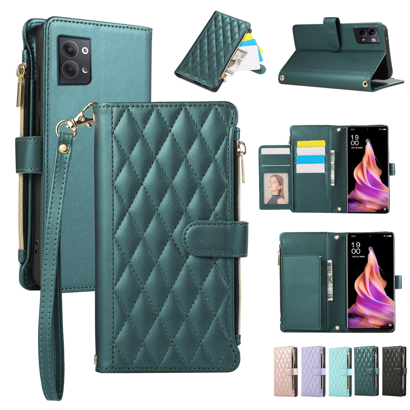 OPPO Reno7 A ケース OPG04 /OPPO Reno9 A ケース おっぽ スマホ Reno9 A ケース 手帳型 OPPO Reno7 A ケース ショルダー 肩掛け 斜めかけ 縄掛けケース 財布型 マグネット開閉 スタンド機能 ストラップ付き