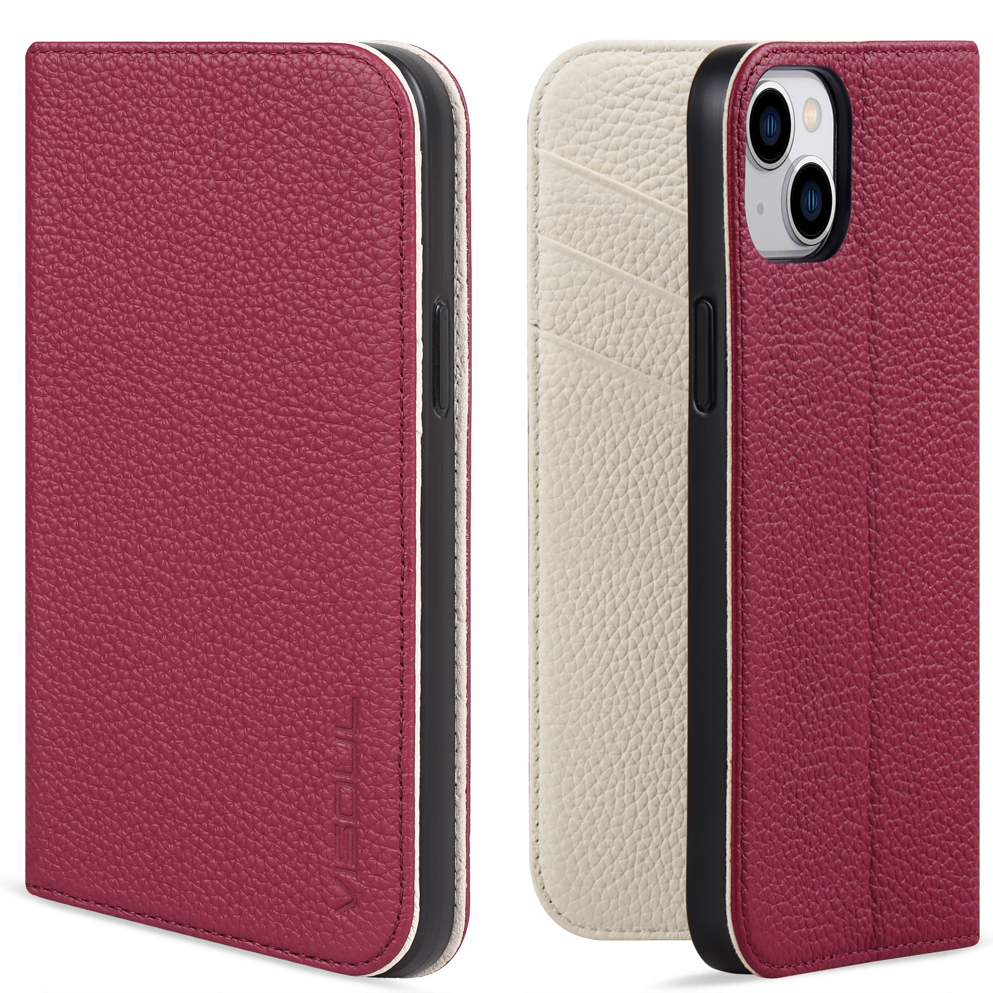 VISOUL iPhone13 相応う 入れもの 万覚え帳型 本革 なめし革入れもの 磁石式 照明ランプ役立つこと付き添い人万覚え帳型入れもの 歌留多納める 持ちはこぶ入れもの 全面保護すること 延性のあるなTPU原料品 スマホケースアイフォン13 6.1in シュリ