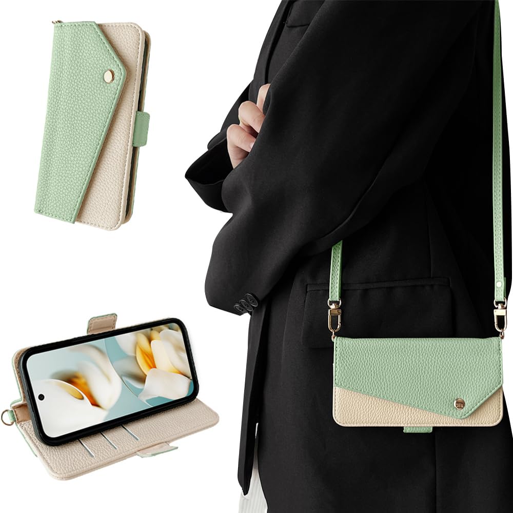 Kahper for Google Pixel 9a ケース 手帳型 ショルダー グーグルピクセル9a ケース 手帳型 可愛い スマホケース Pixel 9a おしゃれ ぐーぐるぴくせる9a カバー 財布型 カードポケット 横置き機能 ピクセ