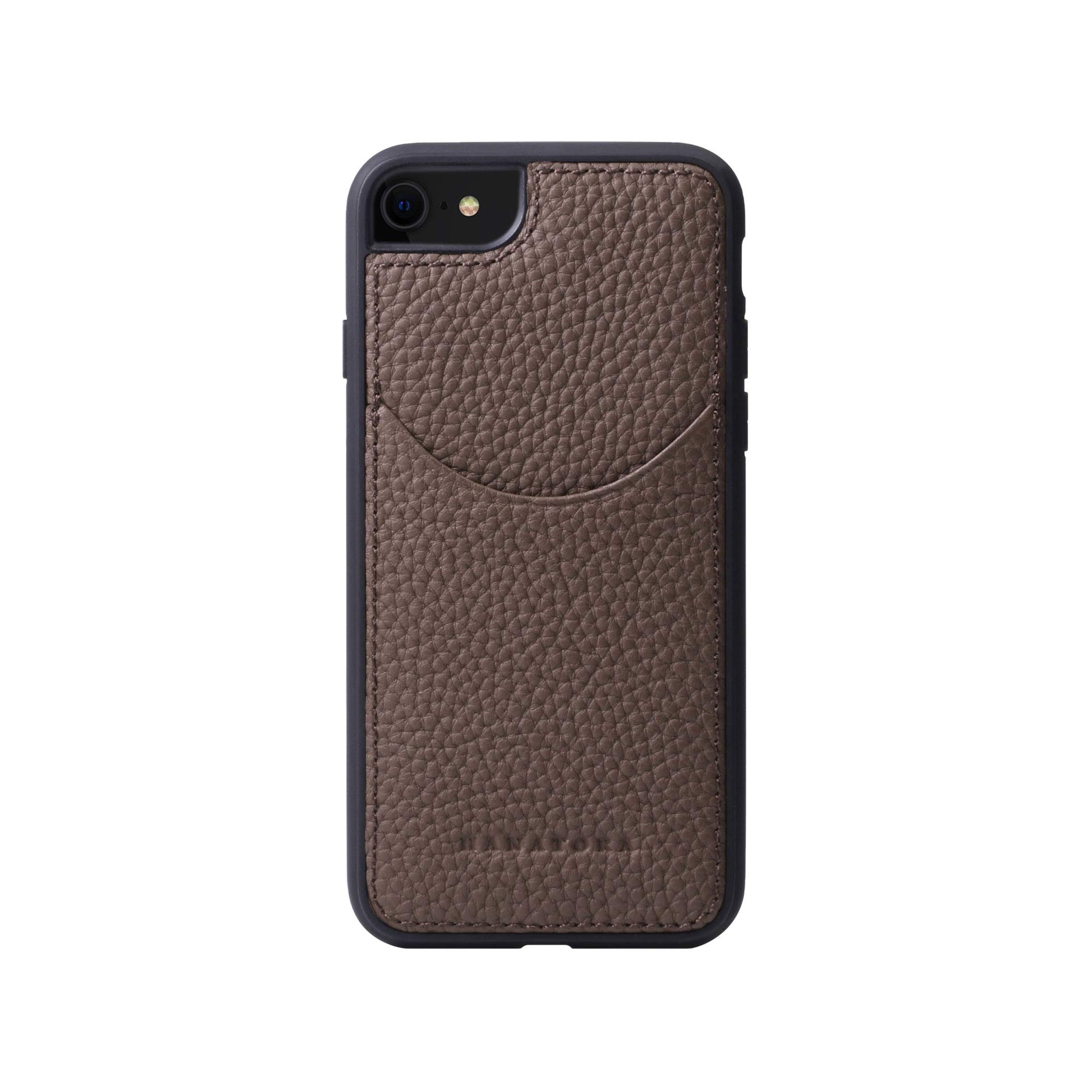 HANATORA for iPhone 8 7 SE3 SE2 (第3時人 第2時人) 容れもの 本革 耐衝撃 スマホケース スマホ 吊りひも保持者 付き添い人 シュリンクカーフレザー 差し上げ物 磁石なし トープ CPG-8-Taupe