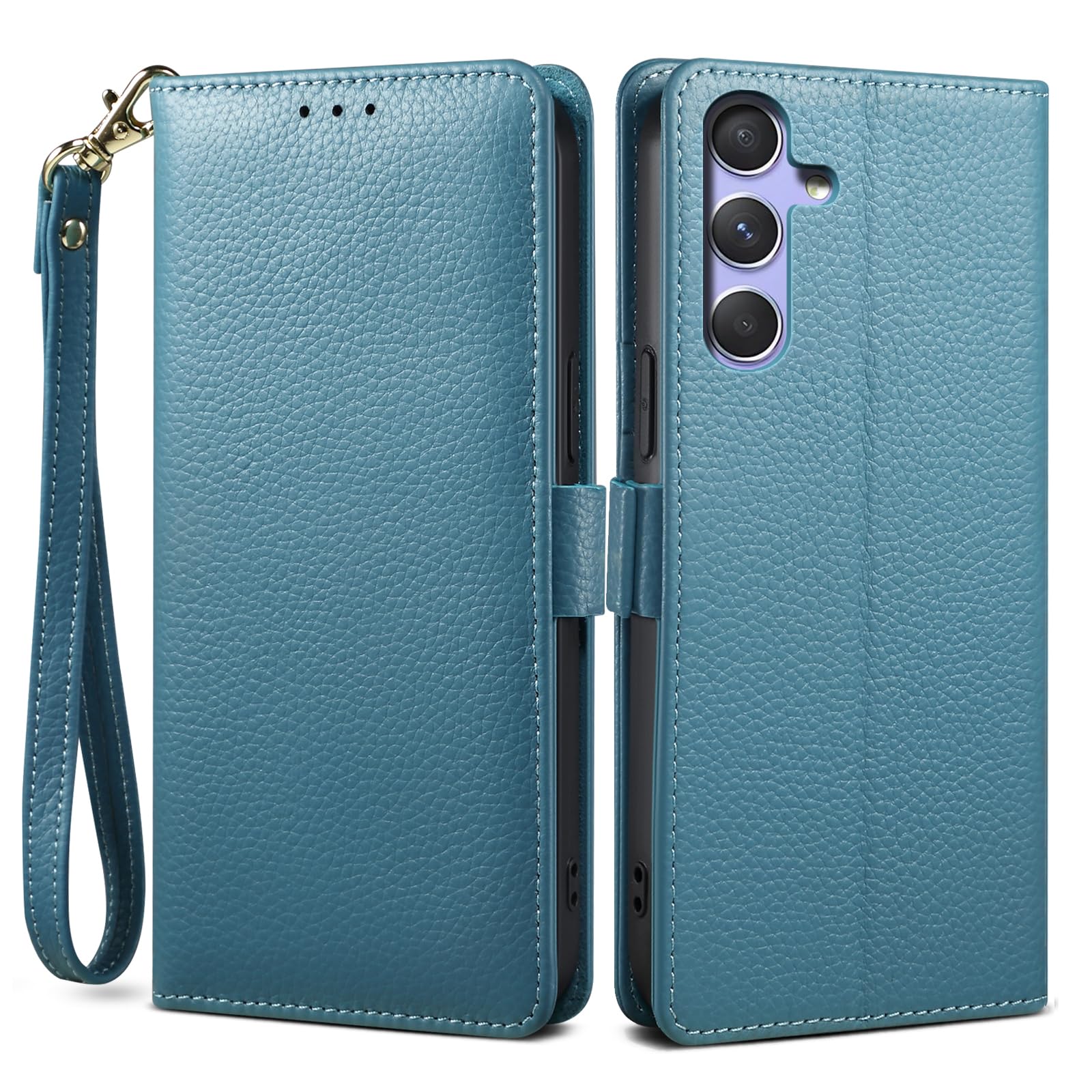 【 2024 新登場! 高級シュリンクカーフレザー】Galaxy S25 ケース 手帳型 本革 牛革 カード収納 サイドマグネット式 横置きスタンド機能付き 上下にストラップホール付き ストラップ付 ギャラ