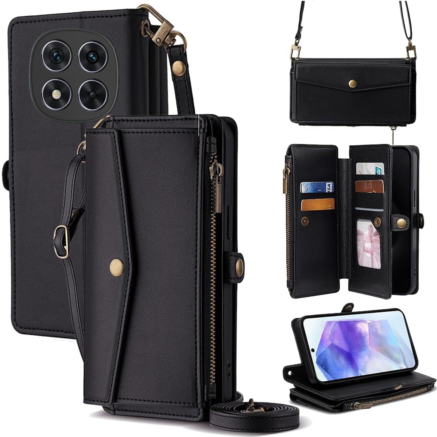 For Redmi Note 14 Pro/14Pro+ 5G ケース 財布型 For シャオミ For レッドミー ノート14プロ プラス 手帳型 ショルダー ストラップ長+短2本 5枚カード収納 1枚の写真収納スタンド機能 1枚の現金収納 1つの 4,665円