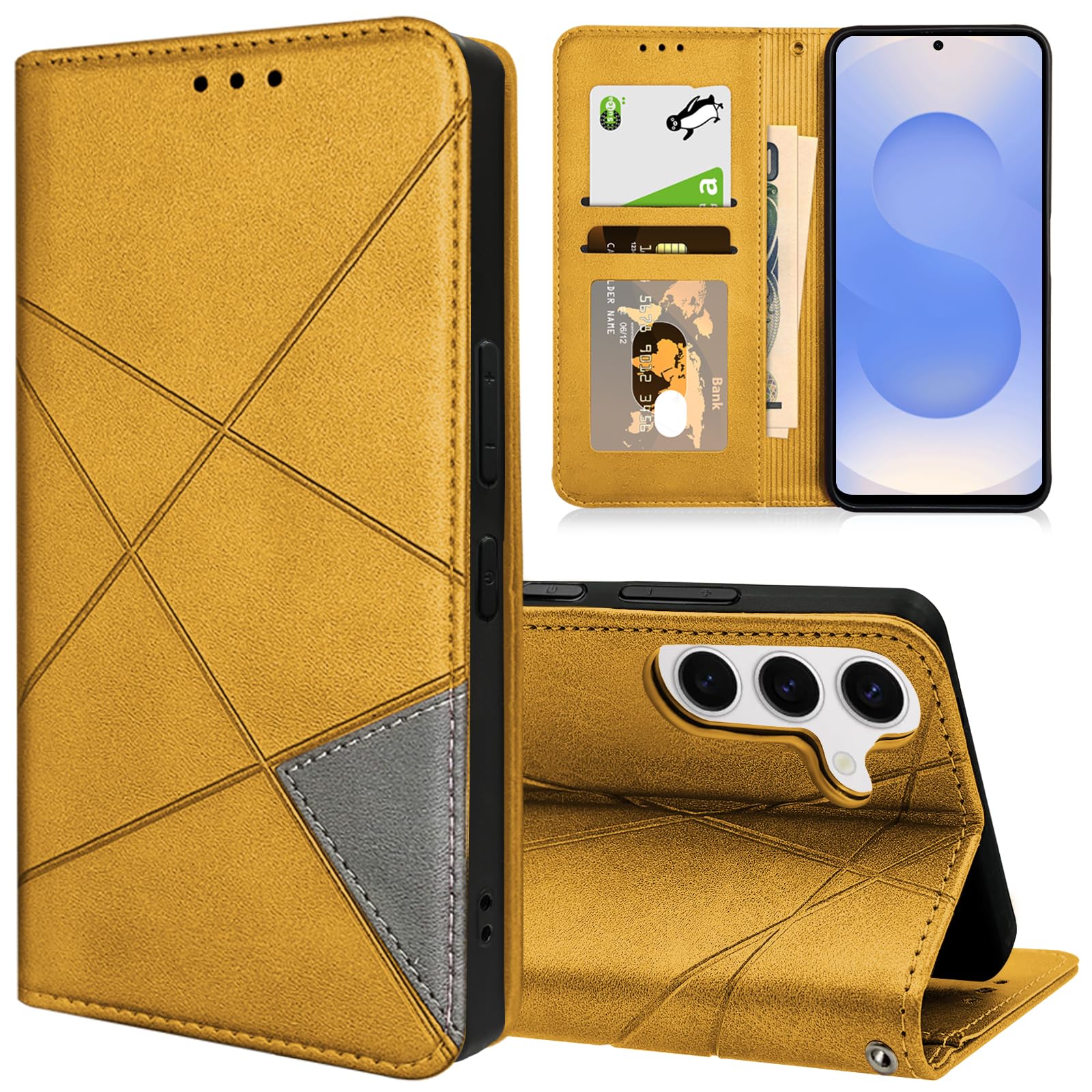 Samsung Galaxy S25 ケース 手帳型 SC-51F SCG31 カード収納 財布型 カバー ギャラクシーS25 耐衝撃 キックスタンド機能 スマホケース PU合皮 TPU素材 携帯カバー 薄型 軽量 ストラップホール付 ブラウ