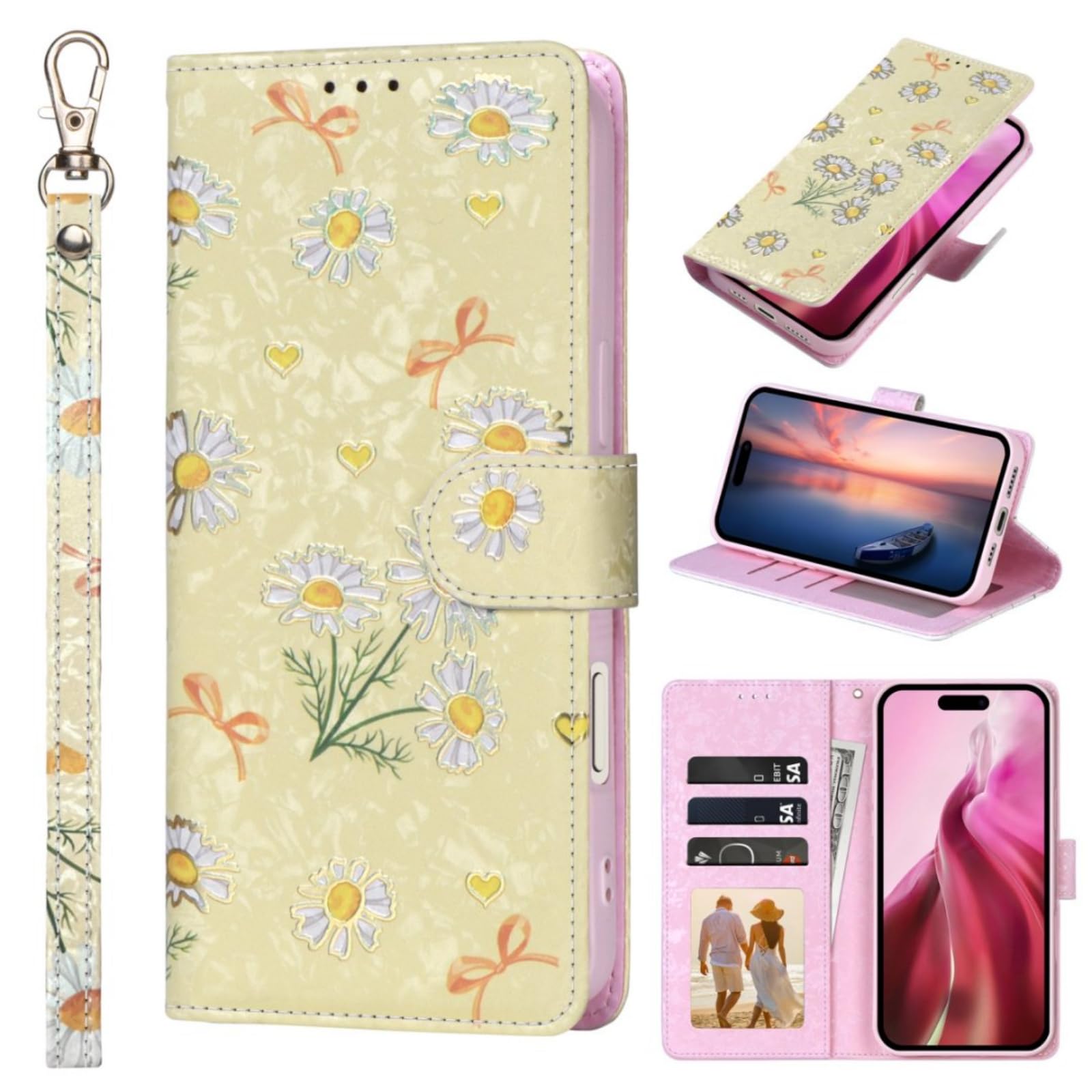 MaKaWa for iPhone Xs MAX ケース 手帳型 携帯カバー アイフォン Xs MAX カード収納 スタンド機能 あいほん Xs MAX ケース 手帳型 シンプル 軽量 耐衝撃高級PUレザー 全面保護 耐汚れ 花柄 ストラップ 可