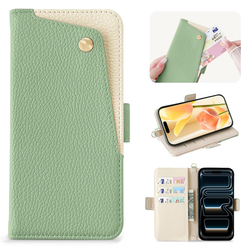Kahper for iphone17pro ケース 手帳型 いphone17pro ケース 手帳型 おしゃれ スマホケース iphone 17pro 軽量 衝撃吸収 あいふおん17プロ 手帳ケース PUレザー 全面保護 擦り傷防止 防塵 落下防止 携帯カバ