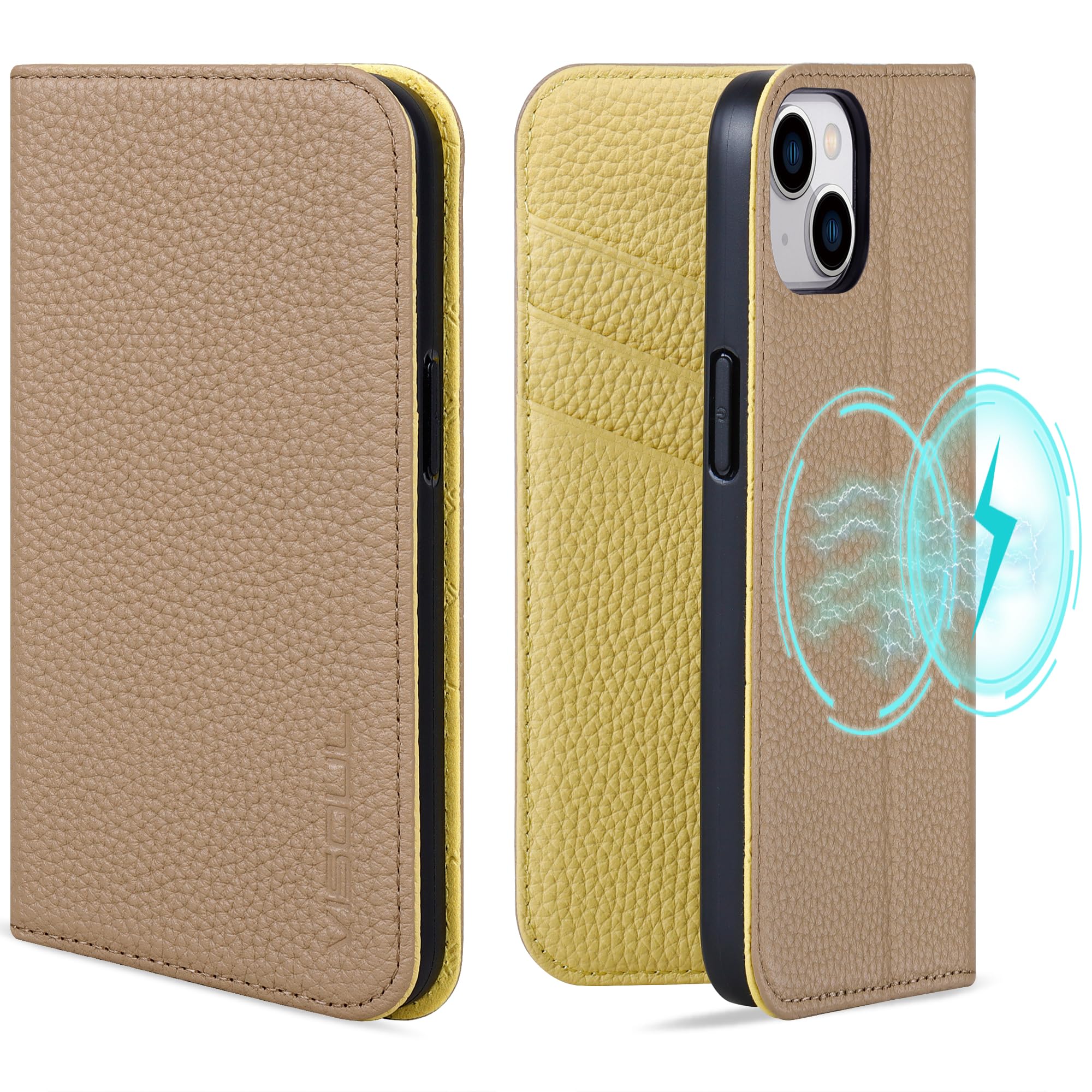 VISOUL iPhone 15 相応う 入れもの 万覚え帳型 本革 アイフォン15 入れもの MagSafe相応う スマホケース なめし革 歌留多納める 持ちはこぶ入れもの 全面保護すること 延性のあるなTPU原料品 磁石式 照明ランプ役立つこと付き添い人 6.1in アイホン