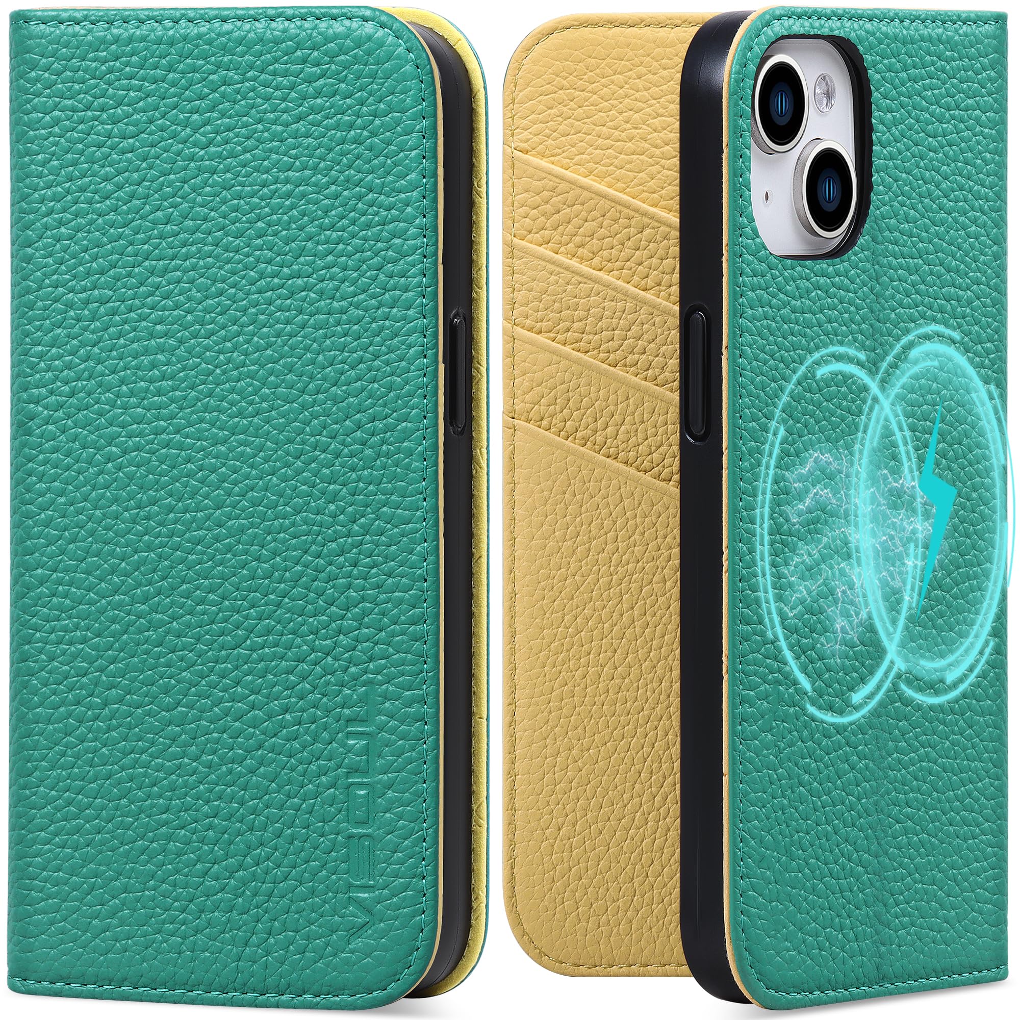 VISOUL iPhone 15 Plus入れもの 万覚え帳型 本革 MagSafe相応う アイフォン15 Plus入れもの なめし革 全面保護すること 磁石式 歌留多納める 多役立つこと 横置き照明ランプ役立つこと付き添い人万覚え帳型入れもの アイホン15 Plus相応う 6.7in ip
