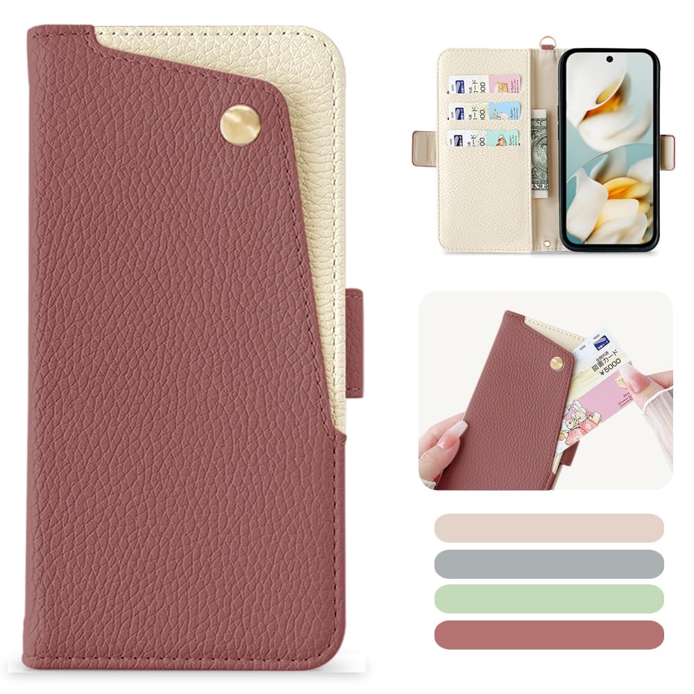 Kahper for Google Pixel 9a ケース 手帳型 グーグルピクセル9a ケース 手帳型 おしゃれ 可愛い スマホケース Pixel 9a 財布型 ぐーぐるぴくせる9a 携帯カバー カードポケット 横置き機能 マグネット式
