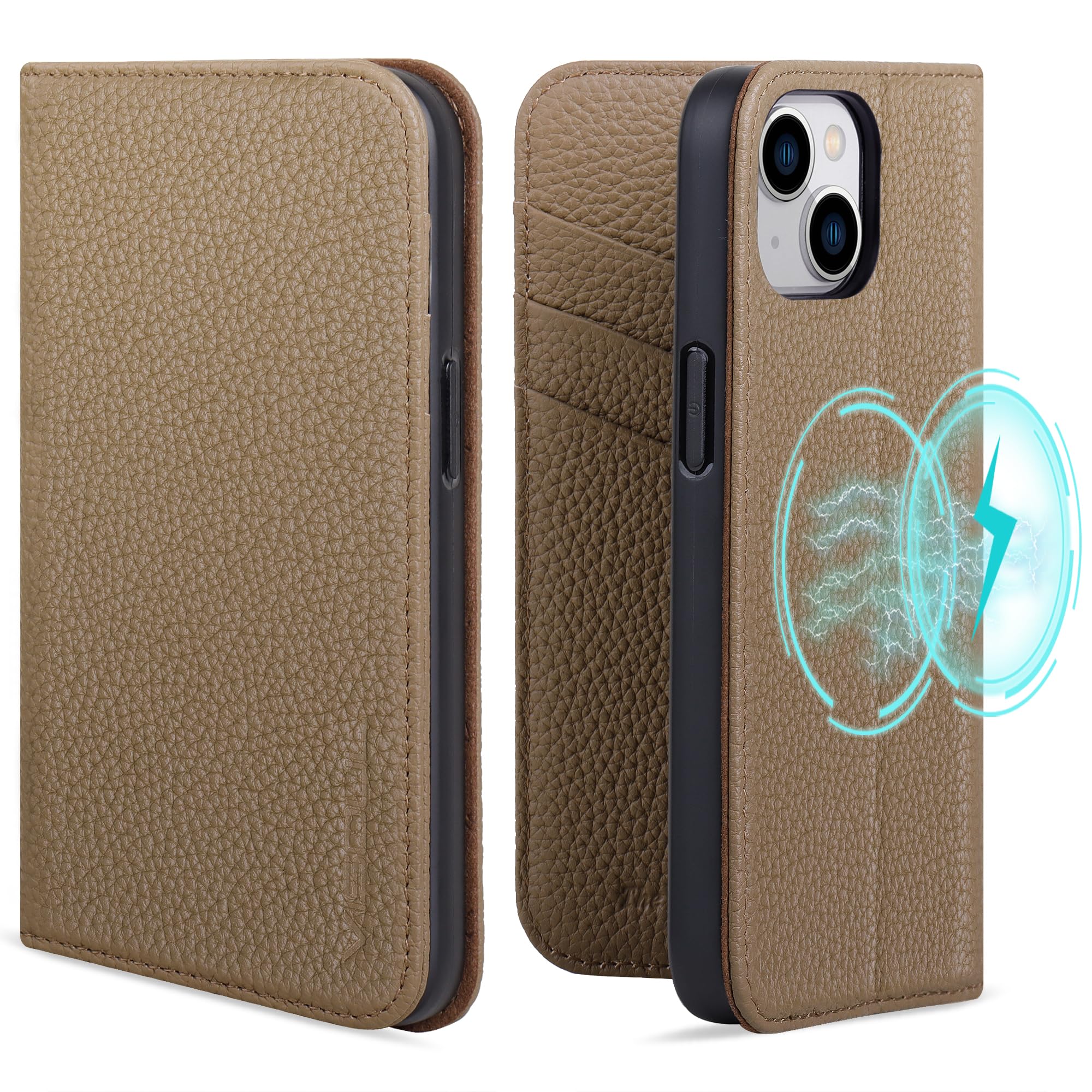 VISOUL iPhone15 相応う 入れもの 万覚え帳型 本革 MagSafe相応う アイフォン15 スマホケース なめし革 歌留多納める 持ちはこぶ入れもの 全面保護すること 延性のあるなTPU原料品 磁石式 照明ランプ役立つこと付き添い人 6.1in相応う アイホン 15