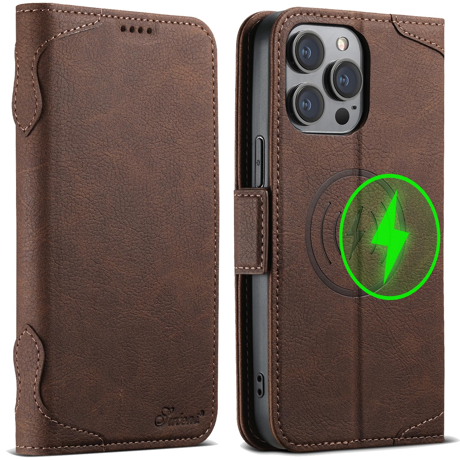 JCGOOD iPhone15 Pro 容れもの 万覚え帳型 MagSafe相応う いphone15 Pro 容れもの マグセーフ 無線電話申し受ける相応う 歌留多納める アイフォン15 労働者階級 取りまかなう 万覚え帳 照明ランプ役立つこと 金入れ型 歌留多入れ 磁石式 本革 レ