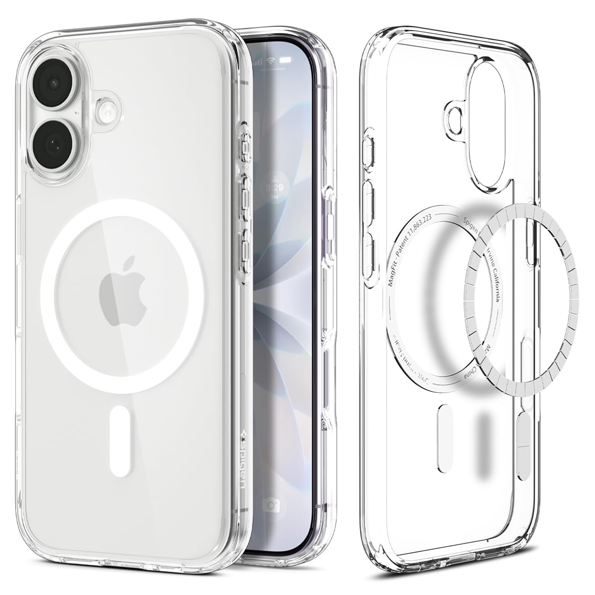 Spigen 【打ち立てる18年の科学技術力】 iPhone 17 容れもの MagSafe相応う せつ然たる 澄み切った ストラップホール 米軍MIL標準尺度 ウルトラ・ハイブリッド・マグフィット (せつ然たる・白いこと) ACS10082