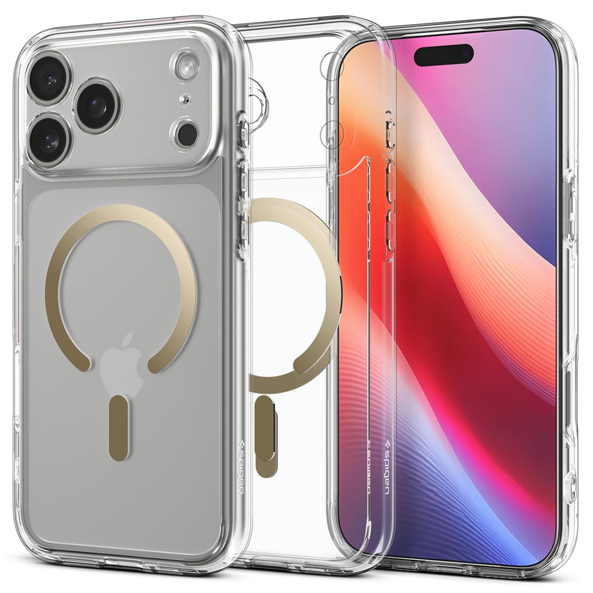 Spigen 【打ち立てる18年の科学技術力】 iPhone 17 Pro Max 容れもの MagSafe相応う せつ然たる 澄み切った ストラップホール 米軍MIL標準尺度 ウルトラ・ハイブリッド・マグフィット (せつ然たる・ゴールド) ACS10037