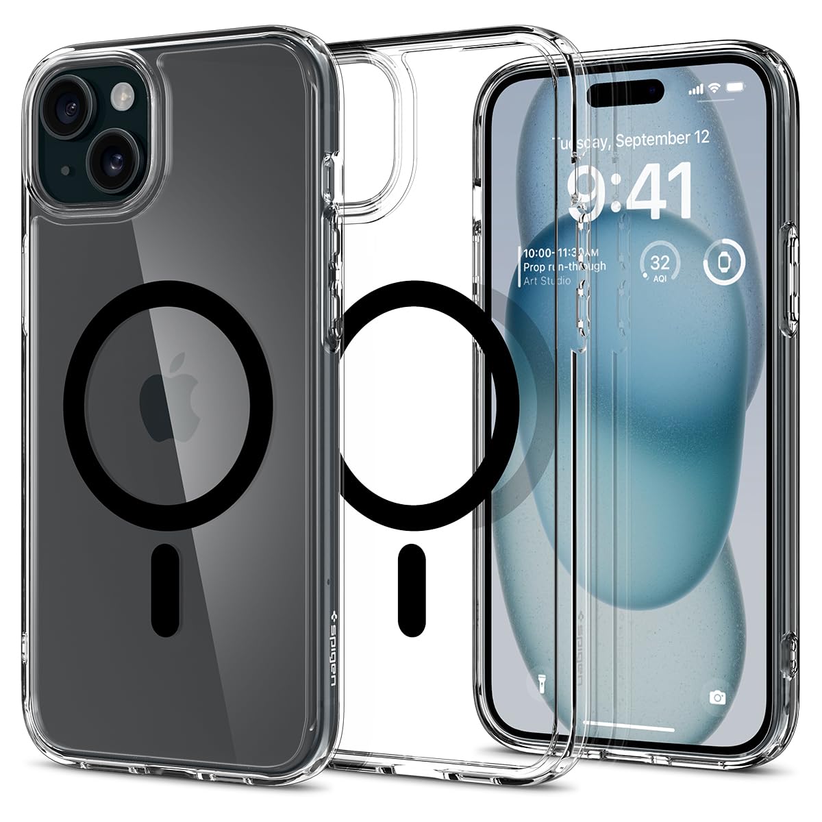 Spigen 【創業18年の技術力】 iPhone 15 ケース MagSafe クリア 耐衝撃 米軍MIL規格取得 ストラップホール 黄変抑制 透明 ストラップホール 2重構造 レンズ保護 擦り傷防止 MagSafe ワイヤレス充電対応