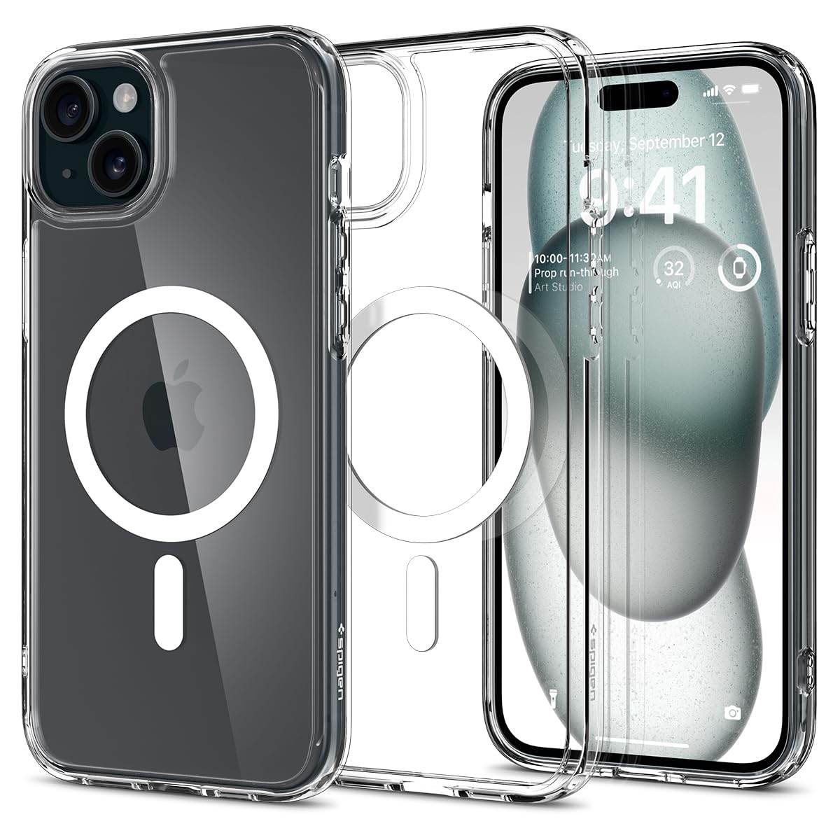 Spigen 【創業18年の技術力】 iPhone 15 Plus ケース クリア MagSafe対応 米軍MIL規格 ウルトラ・ハイブリッド・マグフィット ACS06660 (ホワイト)