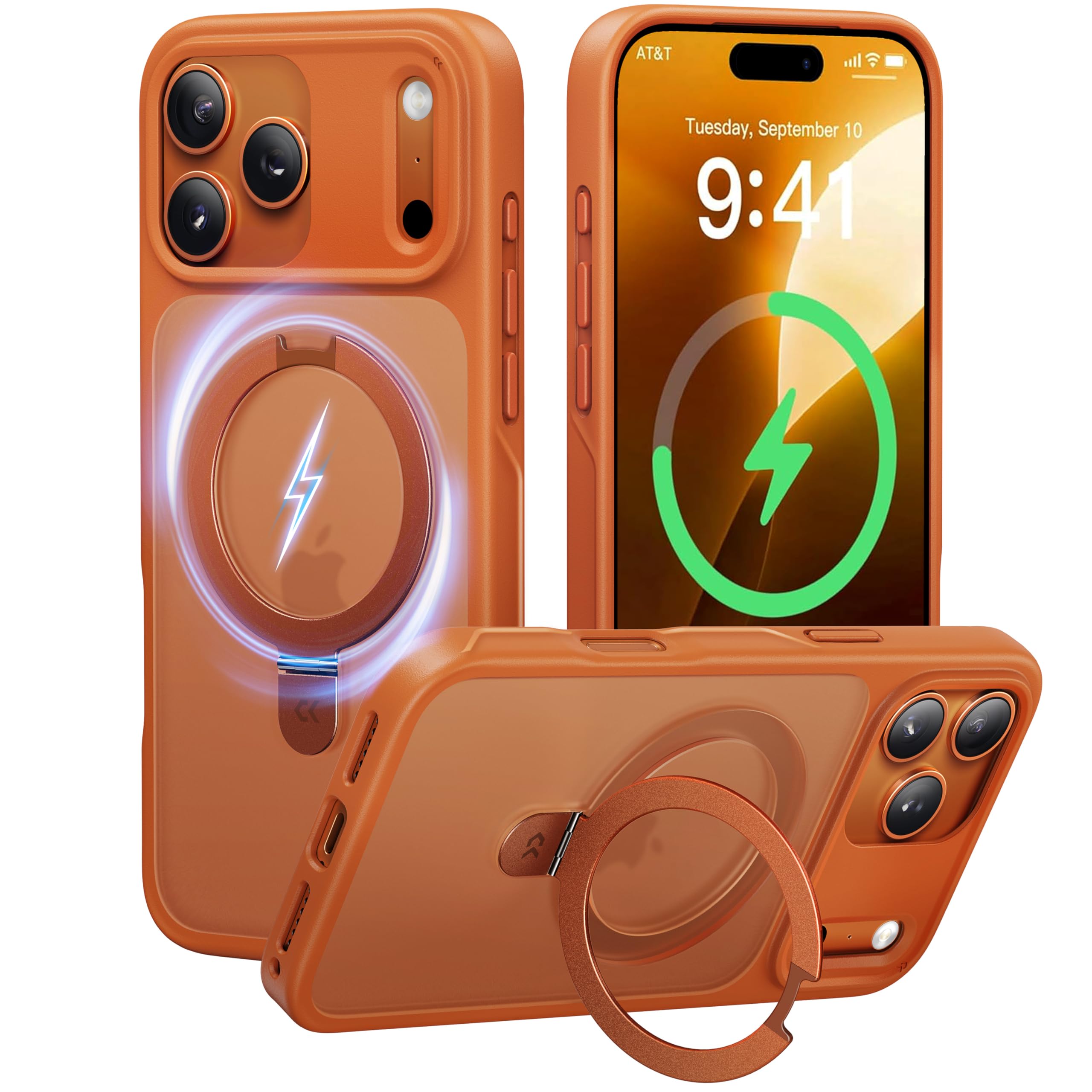 【8年の匠心開発 高耐久スタンド構造】CASEKOO for iPhone 17 Pro Max ケース【米軍MIL規格 耐衝撃／MagSafe対応】【カメラモジュール強化保護】隠しスタンド 縦横立て対応 25W ワイヤレス充電対応 マ