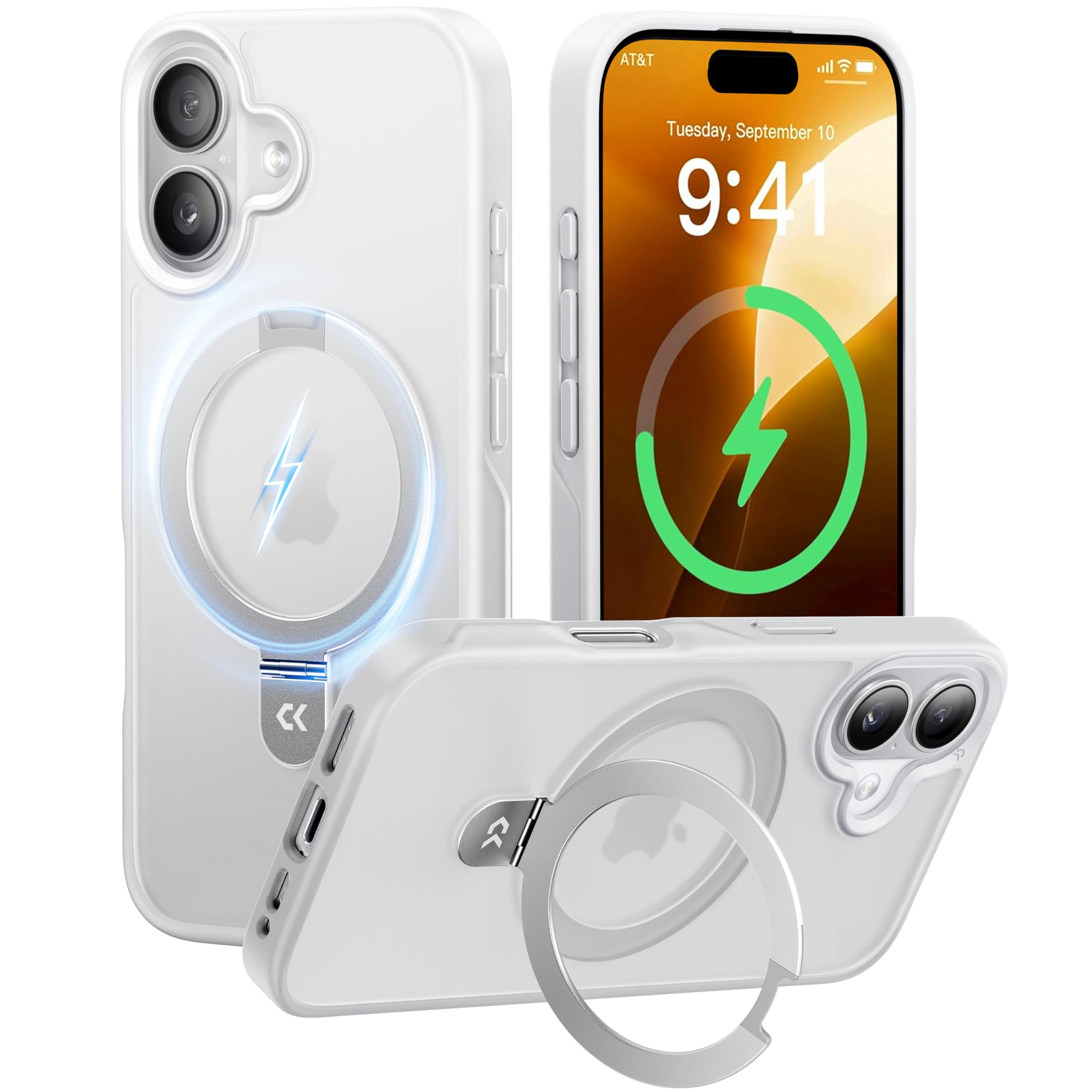 【8年の匠心開発 高耐久スタンド構造】CASEKOO for iPhone 17 ケース【米軍MIL規格 耐衝撃／MagSafe対応】隠しスタンド 縦横立て対応 25W ワイヤレス充電対応 マット仕上げ 指紋防止 黄変防止 半透明｜WES STORE