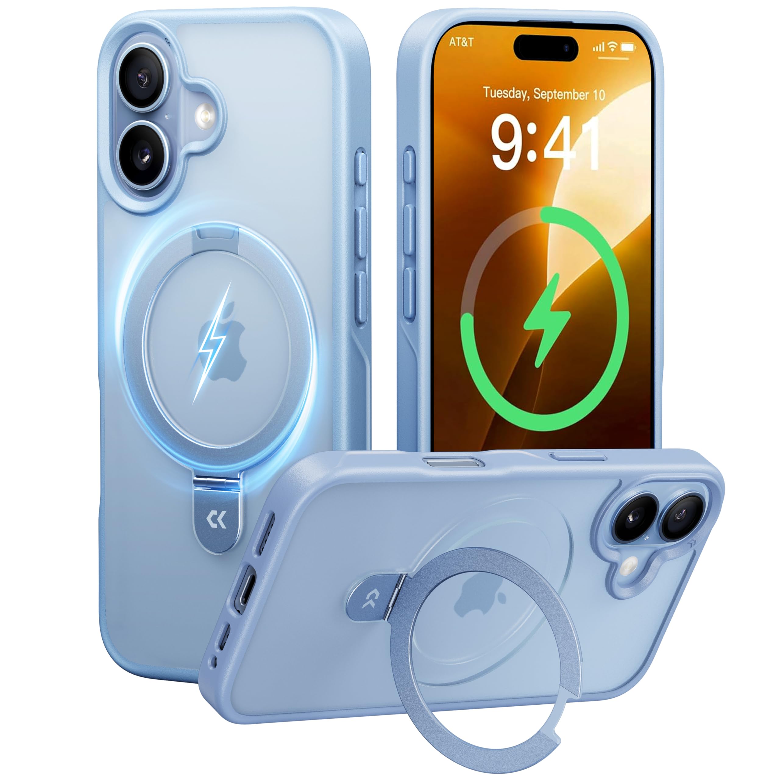 【8年の匠心開発 高耐久スタンド構造】CASEKOO for iPhone 17 ケース【米軍MIL規格 耐衝撃／MagSafe対応】隠しスタンド 縦横立て対応 25W ワイヤレス充電対応 マット仕上げ 指紋防止 黄変防止 半透明