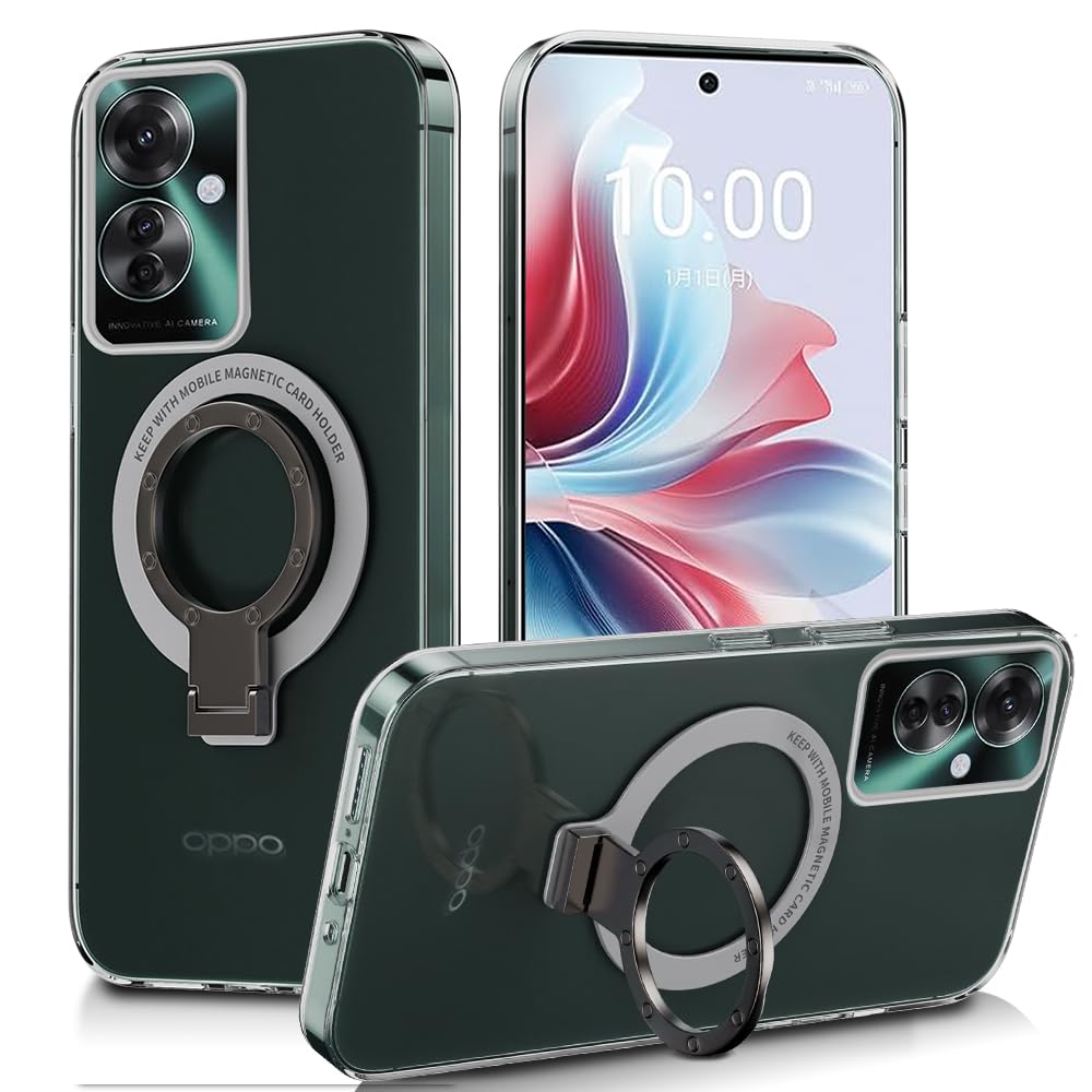 OPPO Reno11 A ケース SC-41A SCV48 透明 リング付き サムスン オッポ リノReno11 A クリア ケース タンド機能 ストラップホール付き 擦り傷防止 滑り止め 落下防止