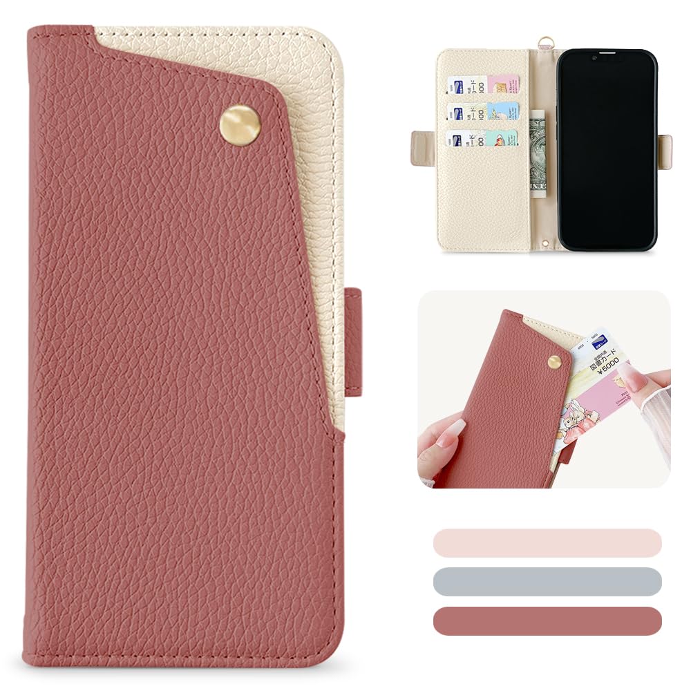 MAGICASE for いphone13 ケース 手帳型 iphone13 ケース 手帳型 おしゃれ スマホケースiphone13 シンプル アイフォン13 ケース 手帳型 マグネット式 衝撃吸収 全面保護 携帯ケースiphone13 軽量 高級PUレザ