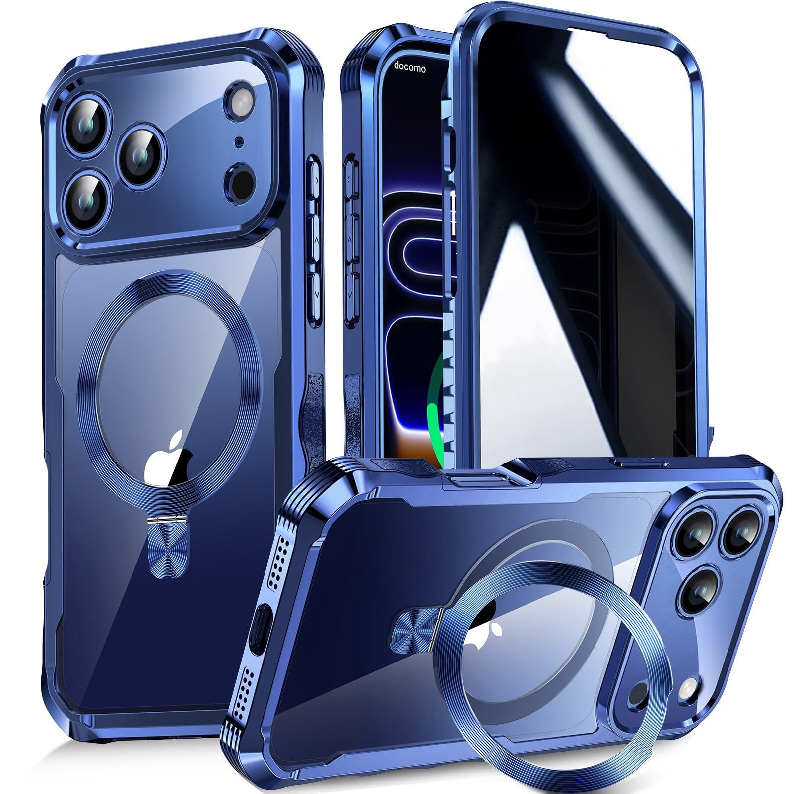 【多役立つこと包みかくしスタンド・マグセーフ相応う・覗き見押しとどめる】WTAIYUN iPhone 17 Pro 用 入れもの 全面保護すること CD輪っか 縦横両相応う 無線電話申し受ける相応う 米軍MIL判定基準 耐衝撃 高感じやすさ肌ざわり 両面 いphone17 労働者階級 カ スマートフォン・タブレット-ケース・カバー-スマートフォン・携帯電話アクセサリー