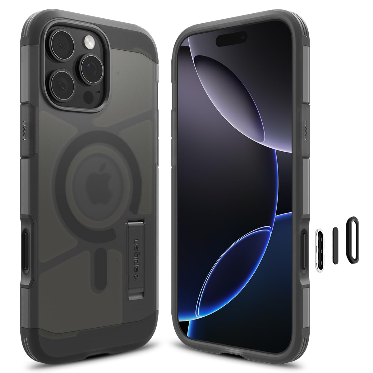 Spigen 【カメラコントロールカバー付き添い人】iPhone 16 Pro Max 入れもの MagSafe相応う 磁石積み上げる 照明ランプ 名取り草保護すること 埃押しとどめる 引っ敷き 耐衝撃 米軍MIL標準尺度 タフ・アーマー（人工知能学）T・マグフィット ACS09070