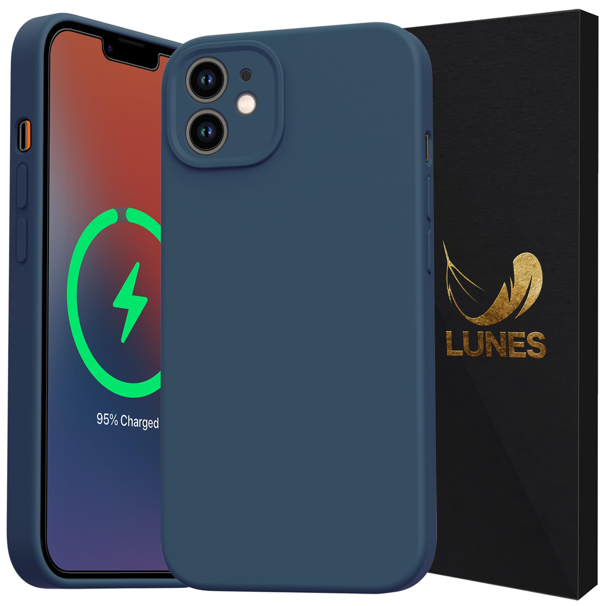 LUNES iPhone 12 mini 容れもの Magsafe相応う 写真機防御すること スマホケース 耐衝撃 無線電話申し受ける 分かりやすい 全面防御すること いPhone12 ミニ 用 マグセーフ相応う ケイ素樹脂 取りまかなう 磁石積み上げる 指紋押しとどめる 黄ばみなし