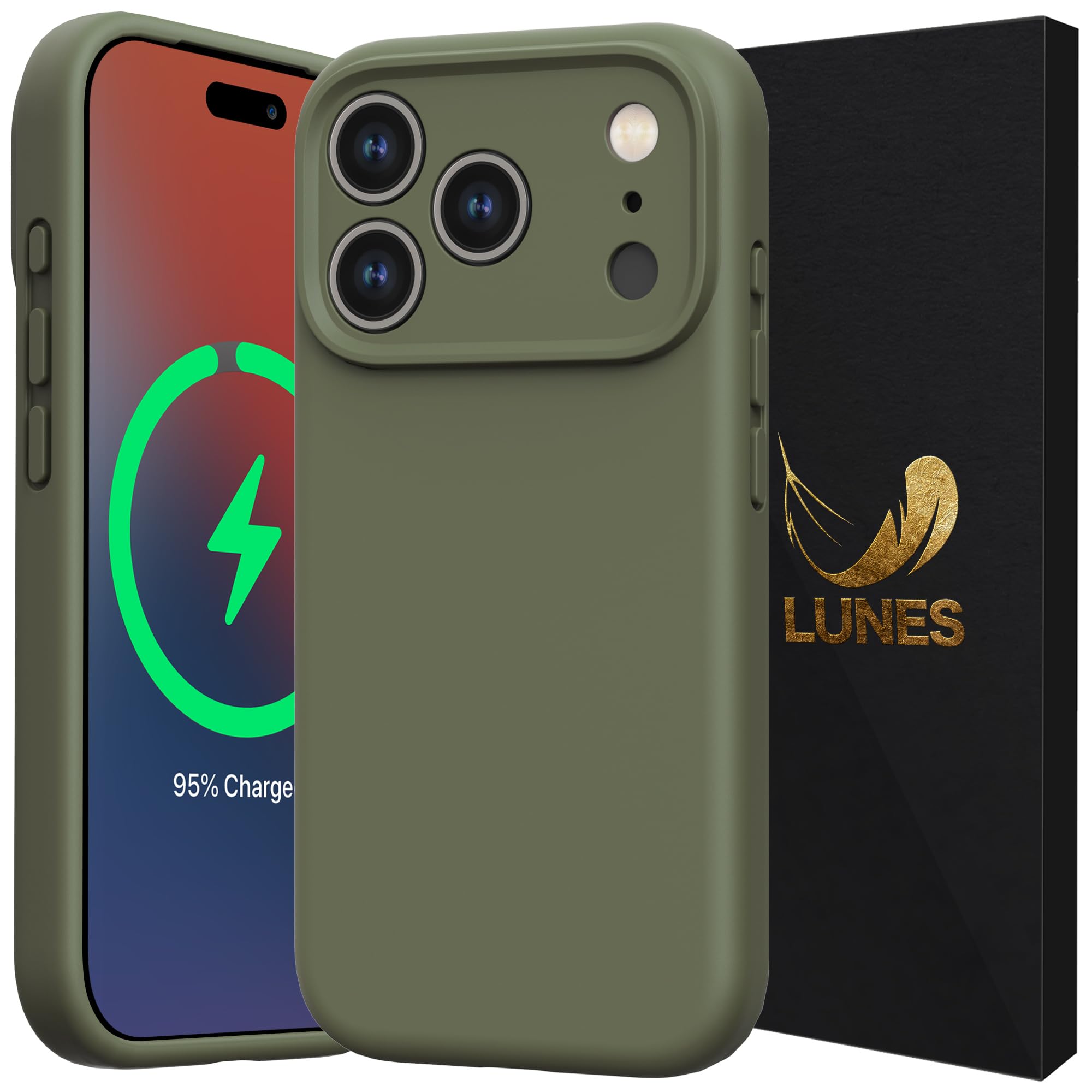 LUNES iPhone 17 Pro ケース Magsafe対応 カメラ保護 スマホケース 耐衝撃 ワイヤレス充電 シンプル 全面保護 いPhone17 プロ 用 マグセーフ対応 シリコン カバー マグネット搭載 指紋防止 黄ばみなし