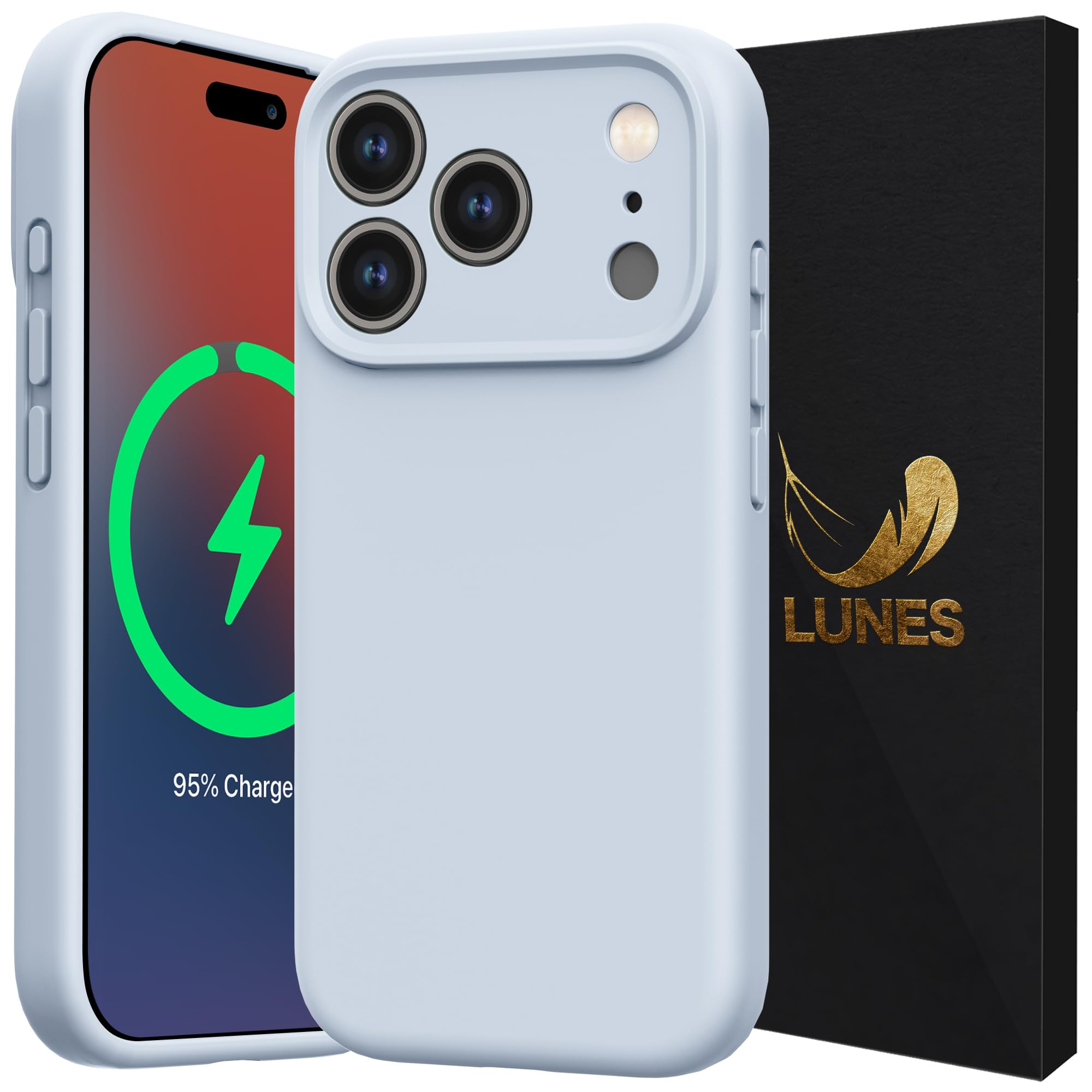 LUNES iPhone 17 Pro 容れもの Magsafe相応う 写真機防御すること スマホケース 耐衝撃 無線電話申し受ける 分かりやすい 全面防御すること いPhone17 労働者階級 用 マグセーフ相応う ケイ素樹脂 取りまかなう 磁石積み上げる 指紋押しとどめる 黄ばみなし
