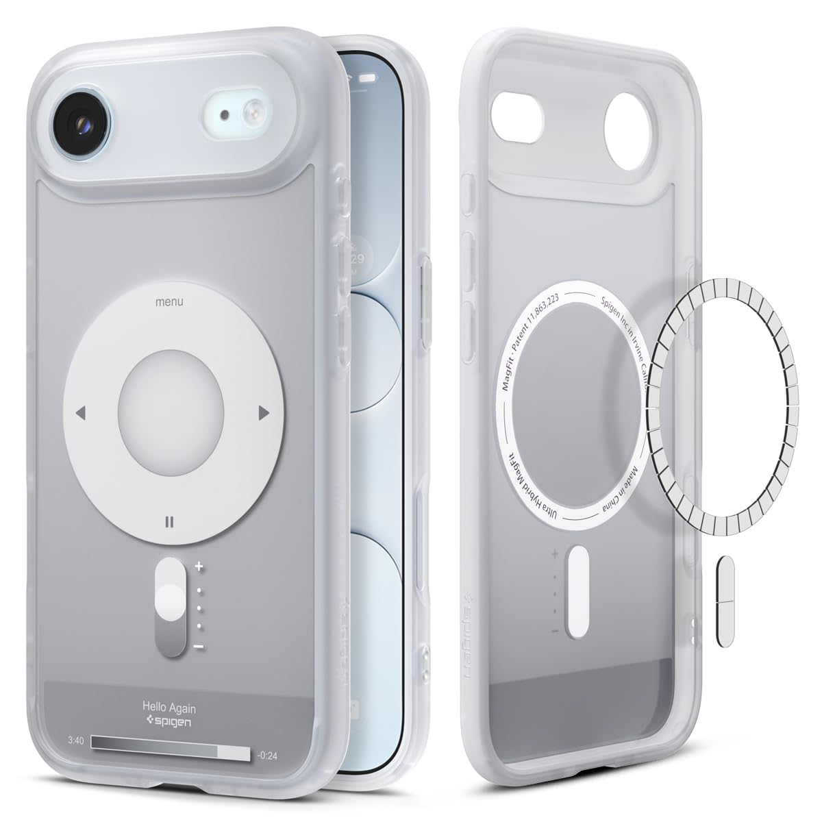 Spigen 【創業18年の技術力】 iPhone Air ケース MagSafe対応 マット 指紋防止 ストラップホール 米軍MIL規格 ウルトラ・ハイブリッド・マグフィット (クラシック・シルバー) ACS10060｜WES STORE