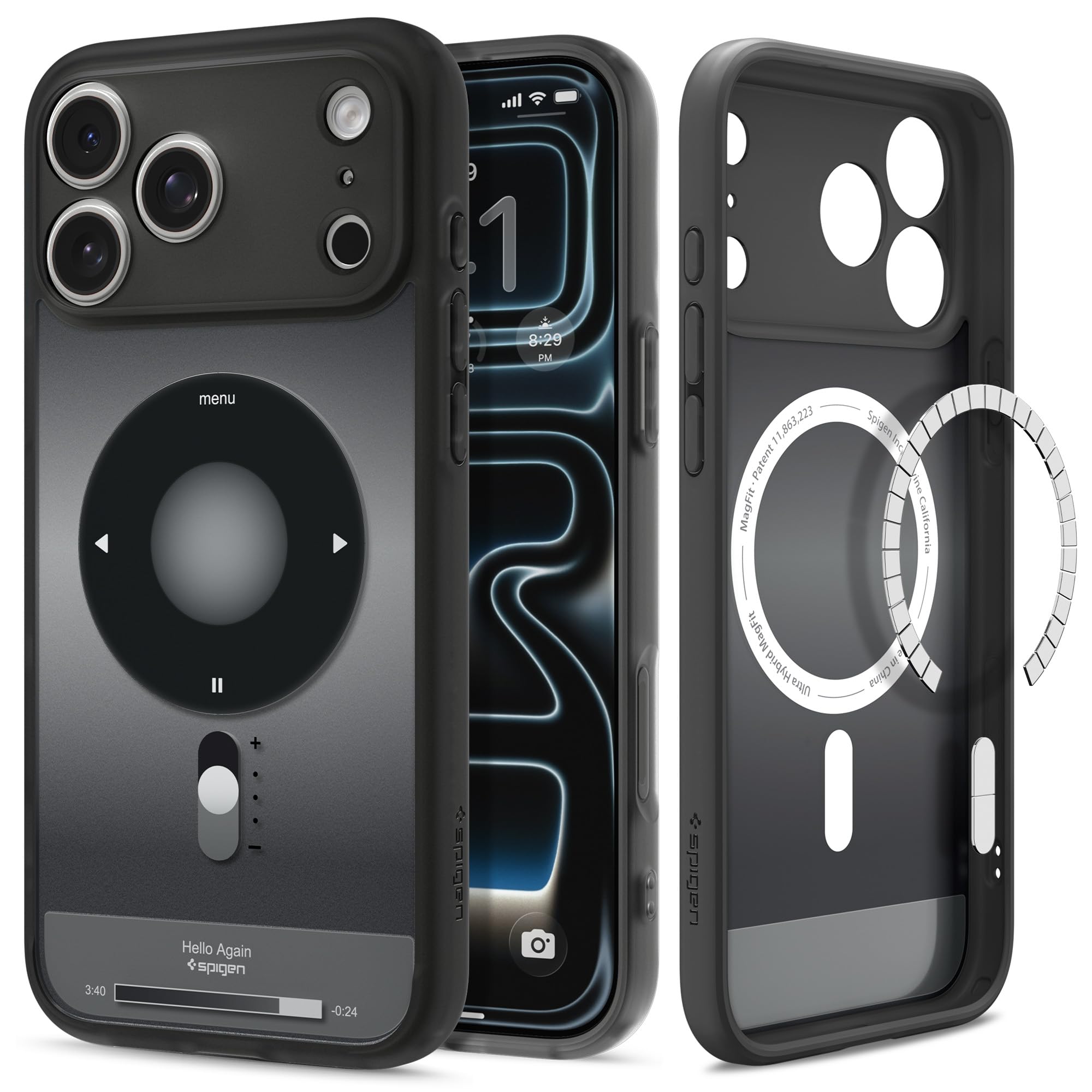 Spigen 【創業18年の技術力】 iPhone 17 Pro ケース MagSafe対応 マット 指紋防止 ストラップホール 米軍MIL規格 ウルトラ・ハイブリッド・マグフィット (クラシック・ブラック) ACS10076