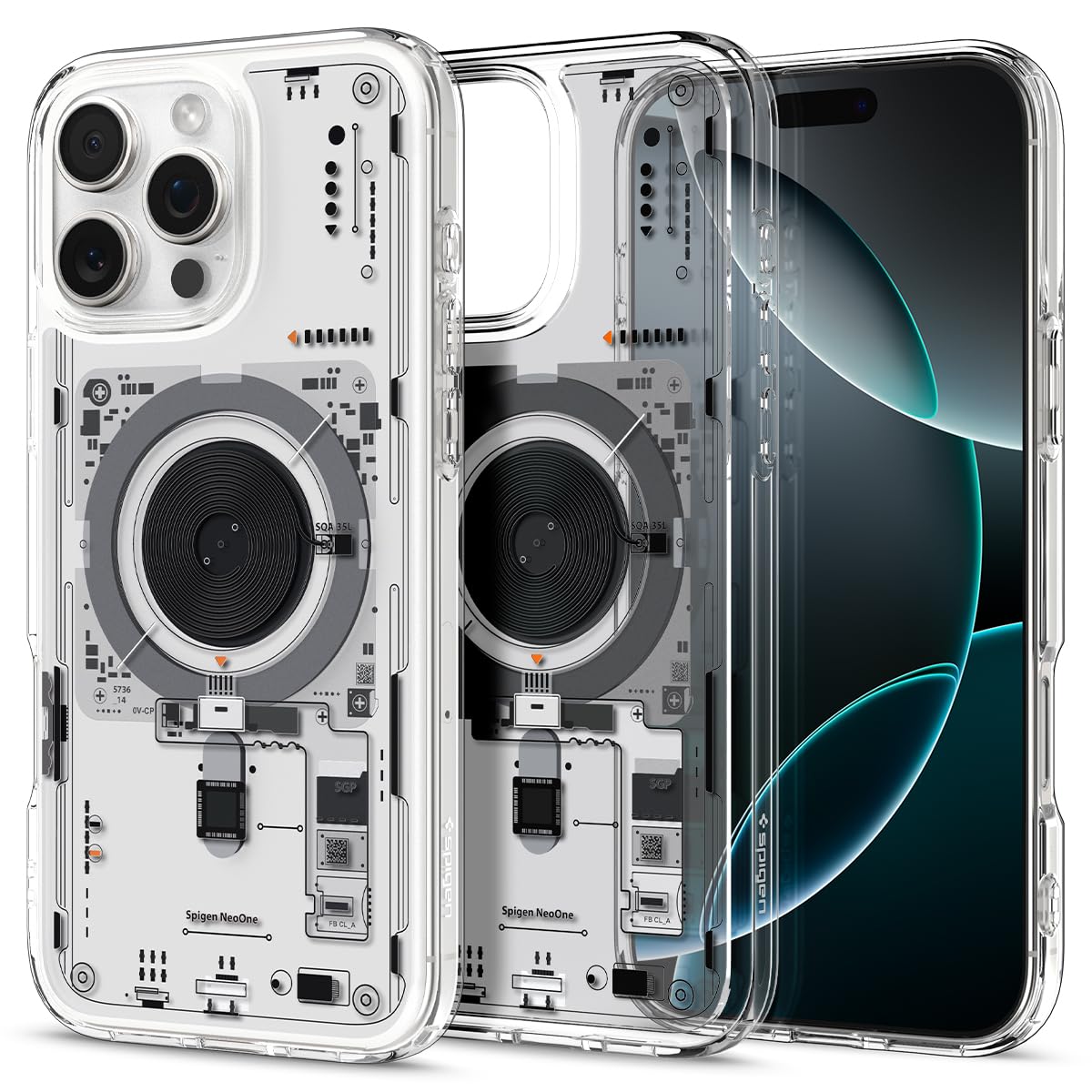 Spigen iPhone 16 Pro Max 容れもの MagSafe相応う せつ然たる ストラップホール 米軍MIL標準尺度 ウルトラ・ハイブリッド・マグフィット ACS08791 (ネオ・一)