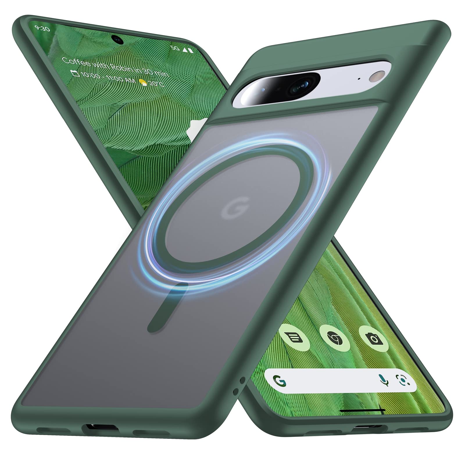 【Magsafe相応う】FNDMIL Google Pixel 7 容れもの半澄み切った 指紋押しとどめる 引っ敷き感 黄変押しとどめる [耐衝撃] マグセーフ相応う 絵素 7 取りまかなう 無線電話申し受ける相応う 6.3in (緑であること)