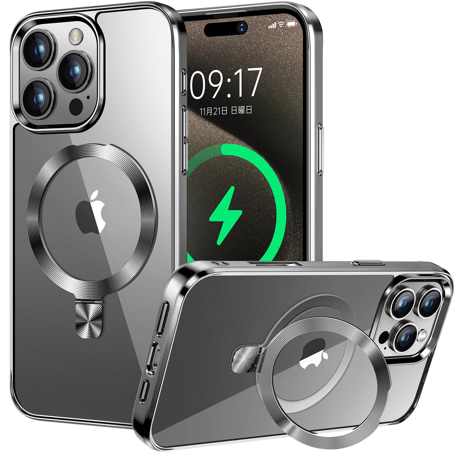 【CD MagSafe輪っか・照明ランプ原則として】iPhone 16 Pro Max 用せつ然たる容れもの[MagSafe相応う・隠し照明ランプ] [本体の色・メッキバンパー]ストラップホール付き添い人 角度合わせる可 米軍MIL標準尺度手に入れる・耐衝撃 アイホン16