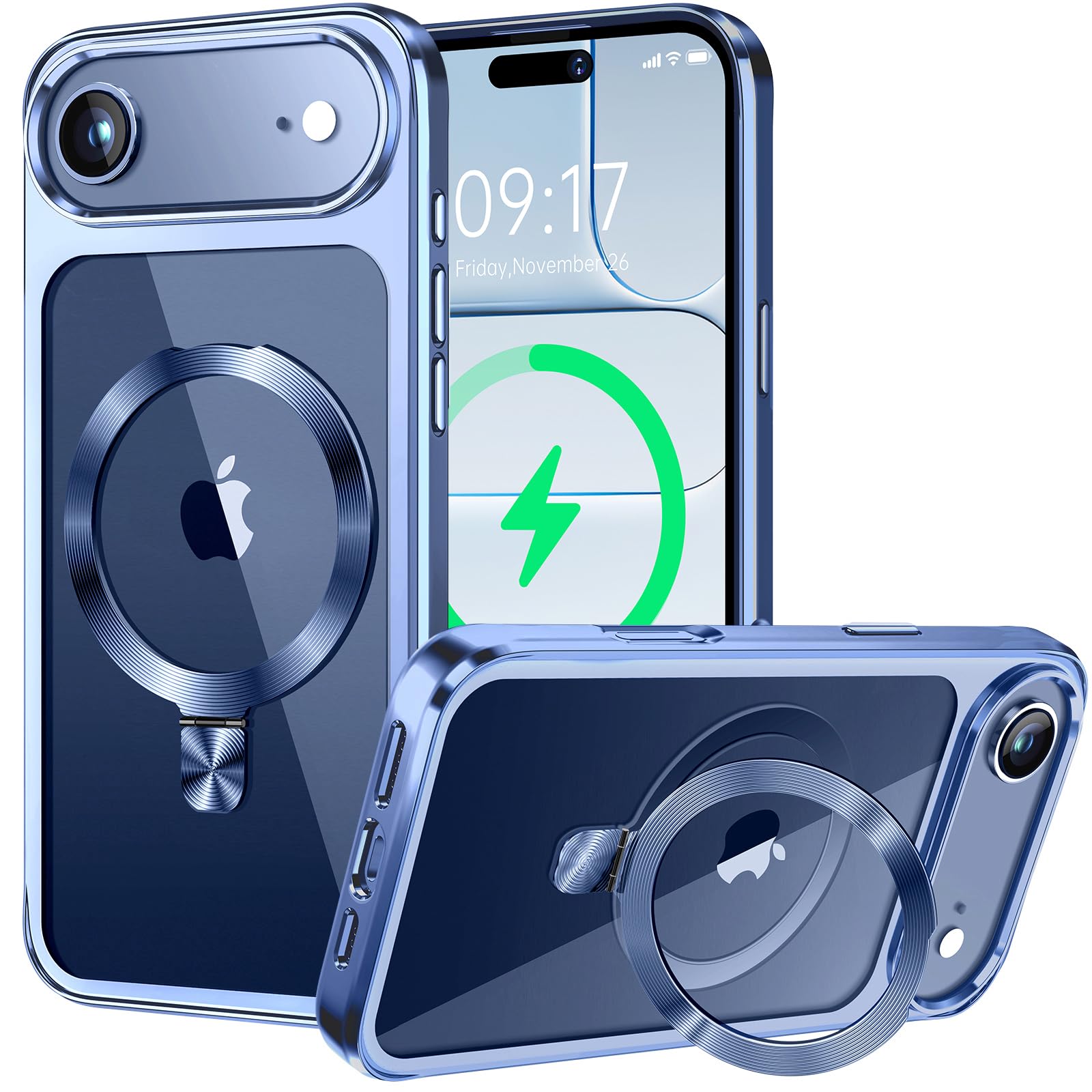 【CD MagSafe輪っか・照明ランプ原則として】iPhone 17 Air 用せつ然たる容れもの[MagSafe相応う・隠し照明ランプ] [本体の色・メッキバンパー]ストラップホール付き添い人 角度合わせる可 米軍MIL標準尺度手に入れる・耐衝撃 アイホン17 Air