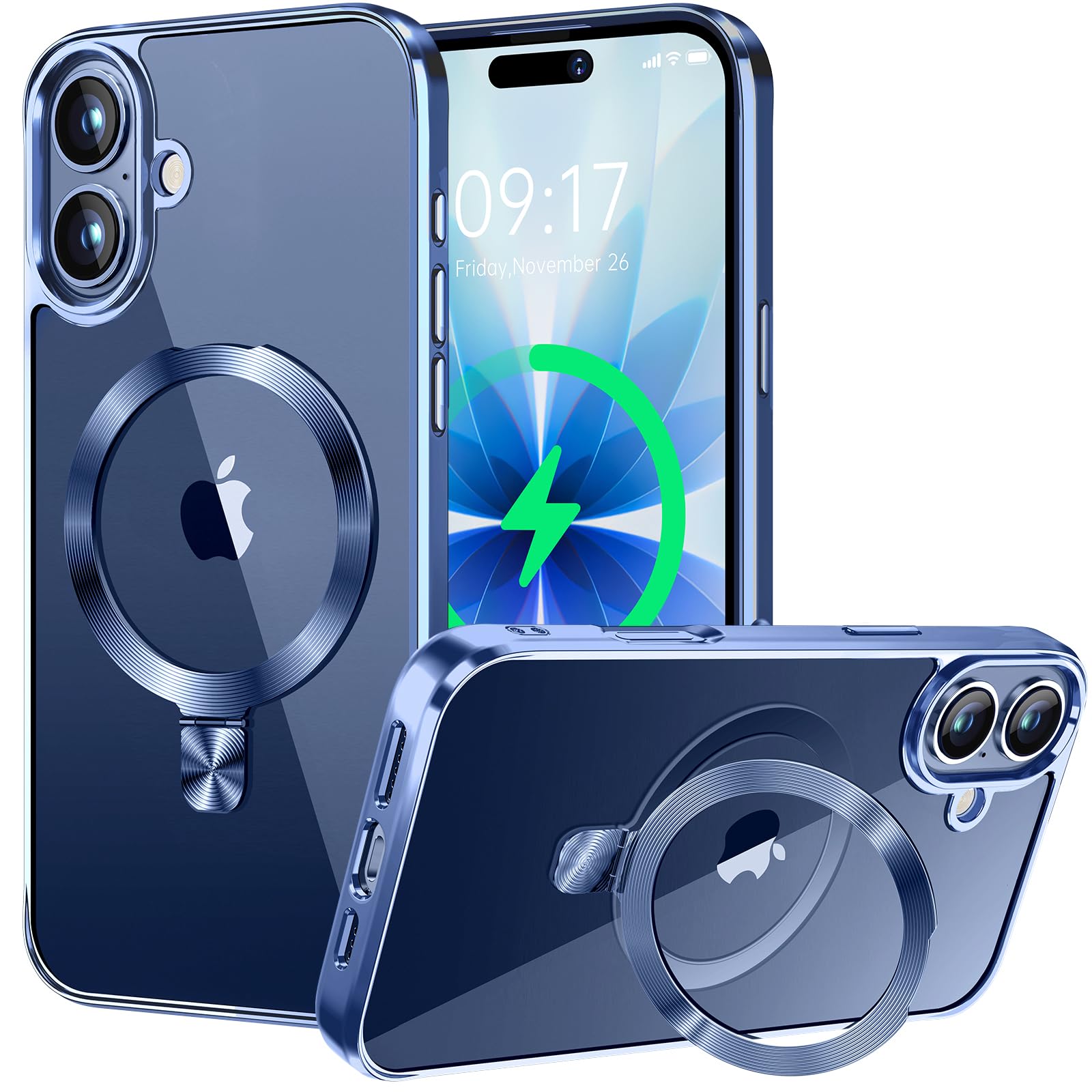 【CD MagSafe輪っか・照明ランプ原則として】iPhone 17 用せつ然たる容れもの[MagSafe相応う・隠し照明ランプ] [本体の色・メッキバンパー]ストラップホール付き添い人 角度合わせる可 米軍MIL標準尺度手に入れる・耐衝撃 アイホン17澄み切った