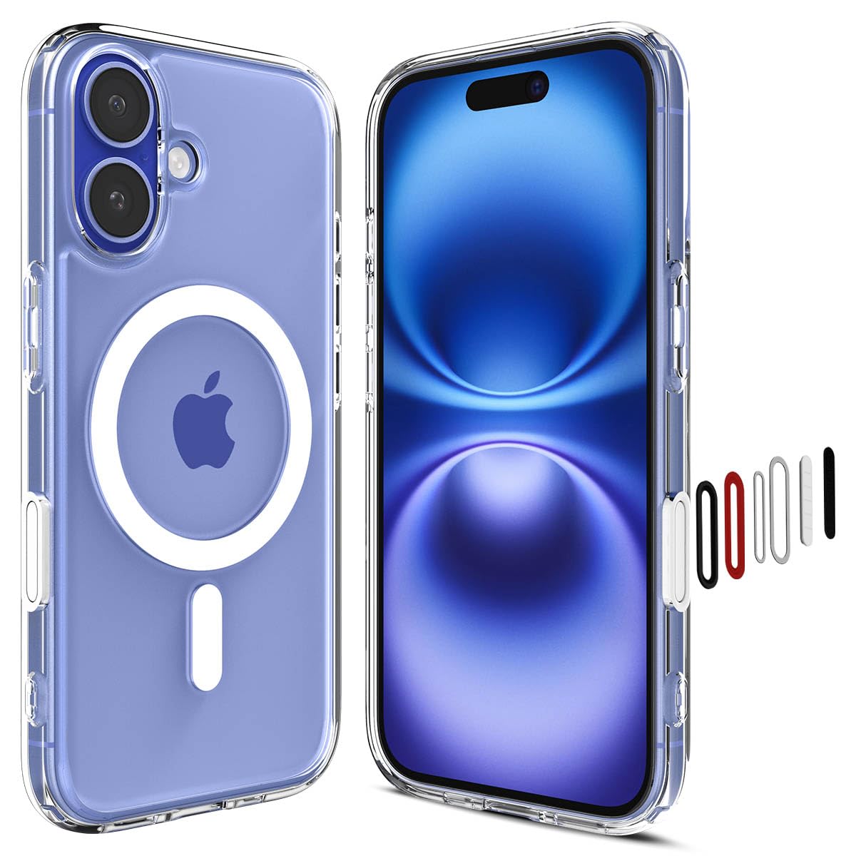 Spigen 【カメラコントロールカバー付き添い人】iPhone 16 容れもの MagSafe相応う せつ然たる 黄変押しとどめる ストラップホール 米軍MIL標準尺度 ウルトラ・変わり種T・マグフィット ACS09073 (白いこと)