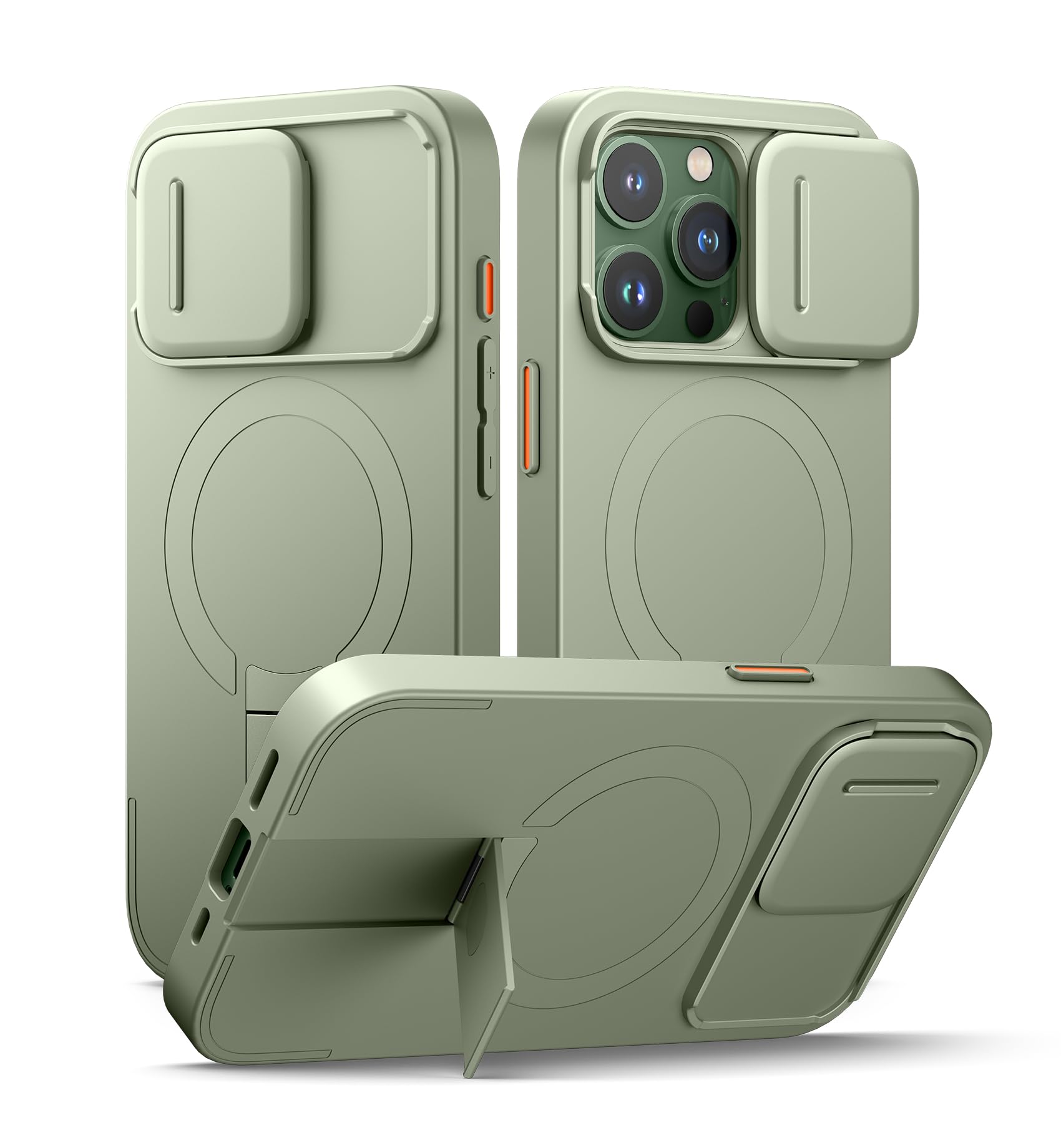 SURITCH 磁気容れものiPhone 15 proと取り替えっこ性 と写真機保護すること取りまかなうと合わせる能力のあるな照明ランプ 傷押しとどめる耐衝撃保護すること取りまかなうiPhone 15 pro用 (緑であること)