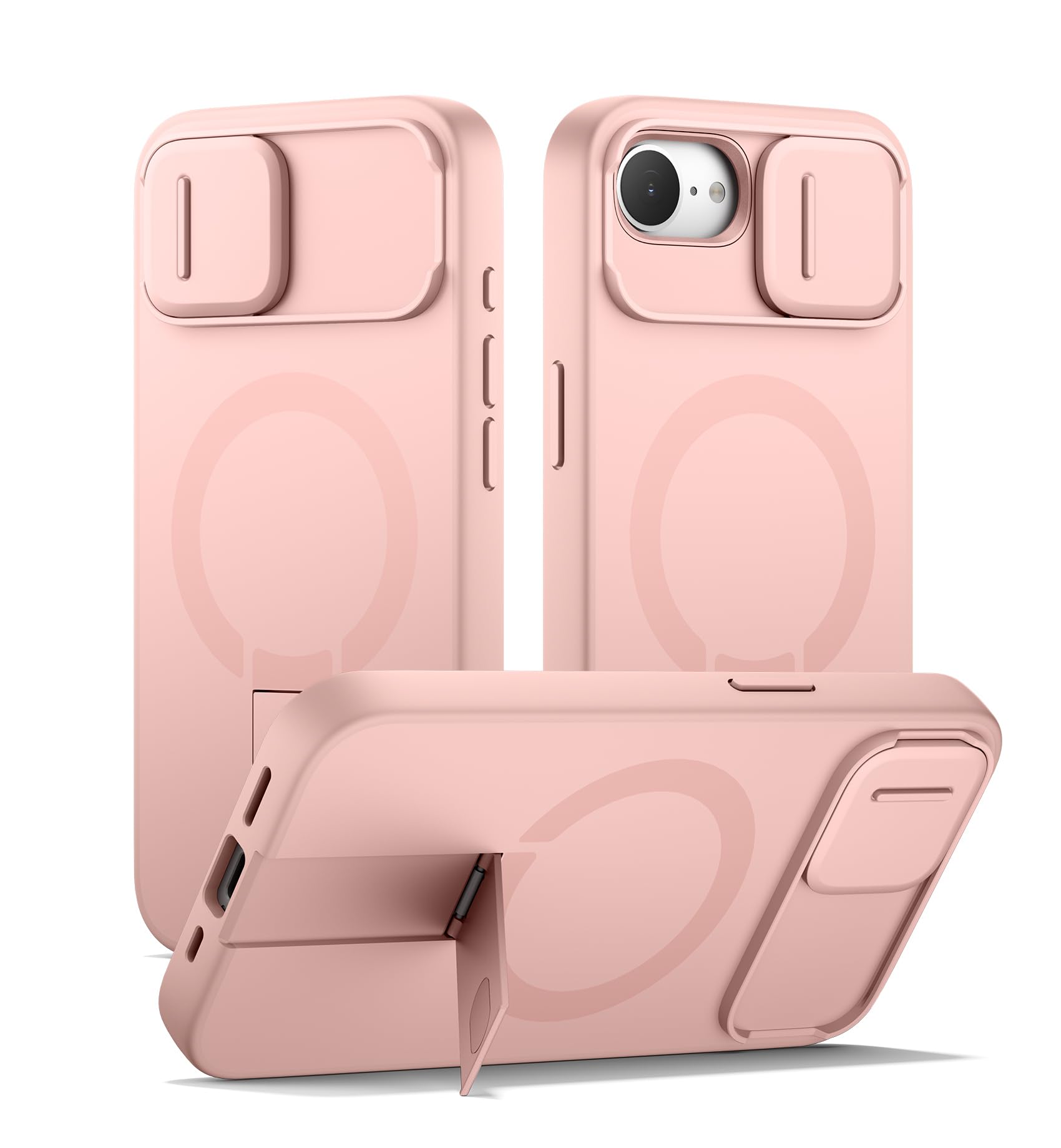 SURITCH 磁気入れものiPhone 16eと取り替えっこ性 と写真機保護すること押しかぶせる\u0026カメラコントロールボタン\u0026と合わせる能力のあるな照明ランプ 傷押しとどめる耐衝撃保護すること押しかぶせるiPhone 16e用 (サクラ色)