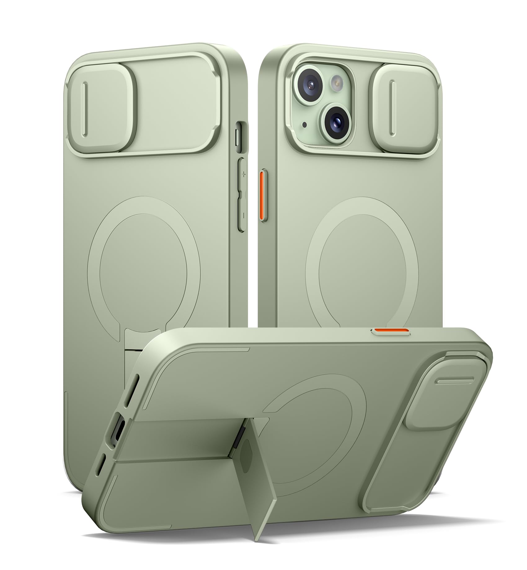 SURITCH 磁気入れものiPhone 14 plus/15 plusと取り替えっこ性 と写真機保護すること押しかぶせると合わせる能力のあるな照明ランプ 傷押しとどめる耐衝撃保護すること押しかぶせるiPhone 14 plus/15 plus用 (緑であること)