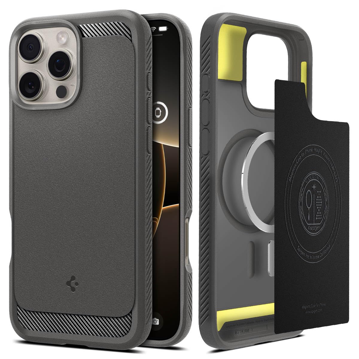 Spigen iPhone 16 Pro ケース MagSafe対応 マグネット搭載 マット 耐衝撃 米軍MIL規格 ラギッド・アーマー・マグフィット ACS08116 (グレイ) 7,768円