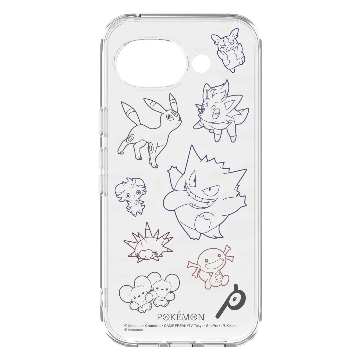 グルマンディーズ ポケットモンスター Google Pixel 10a 対応 クリアケース ブラック PKE-49BK｜WES STORE