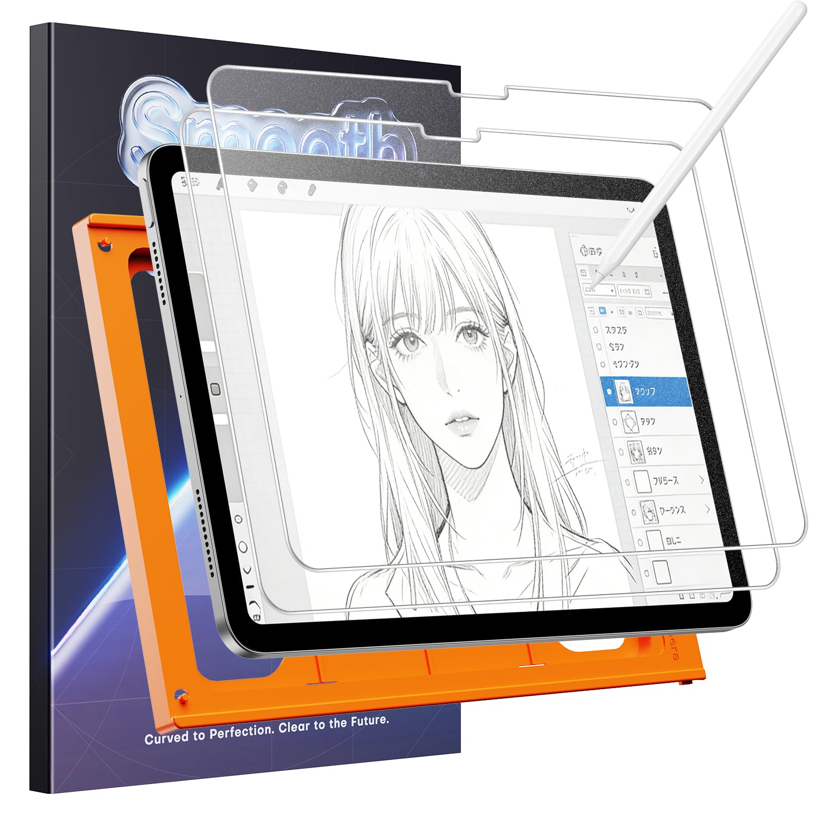 OMOTON 【2枚セット】ペーパーライクフィルム iPad Air 13インチM3/M2(2025/2024)用 紙のような描き心地 保護フィルム 9H硬度強化ガラス 書き心地マット質感 ガイド枠付き 飛散防止 反射防止 指紋防｜WES STORE