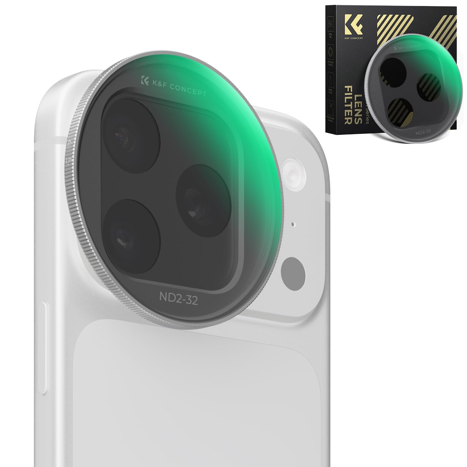 K&F CONCEPT FA301 iPhone 17 Pro/Pro Max対応 可変NDフィルター ND2-32 マグネット不要 カチッと装着 ケース装着OK 超軽量 12g iPhone 16/15/14 Proシリーズにも対応 動画 撮影 風景 夜景 光跡 長時間露光|WES STORE