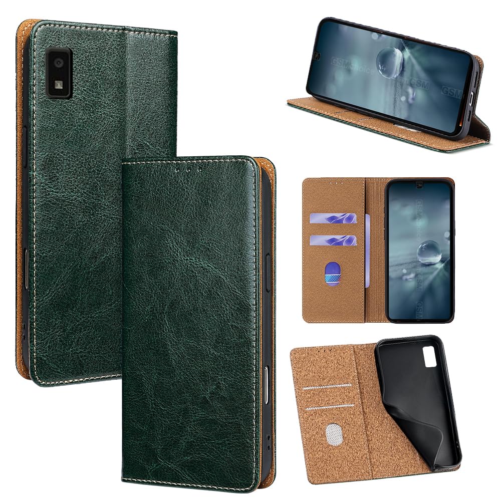 For AQUOS wish2 ケース 本革 手帳型 For アクオスwish SH-51C/A204SH/SHG06/SH-M20/A104SH 牛革 カバー 上品 レザー 横置きスタンド機能 カード収納 2枚 人気 マグネット搭載 耐衝撃 全面保護 シンプルカバー ｜WES STORE