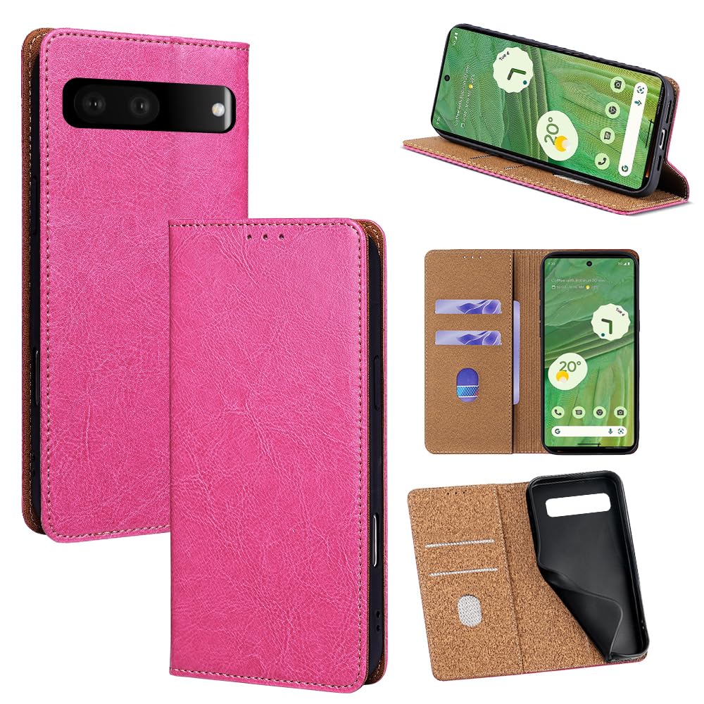 For Google Pixel 6 ケース 本革 手帳型 For グーグル ピクセル6 牛革 カバー 上品 レザー 横置きスタンド機能 カード収納 2枚 人気 マグネット搭載 耐衝撃 全面保護 シンプルカバー 便利 ハンドメ|WES STORE