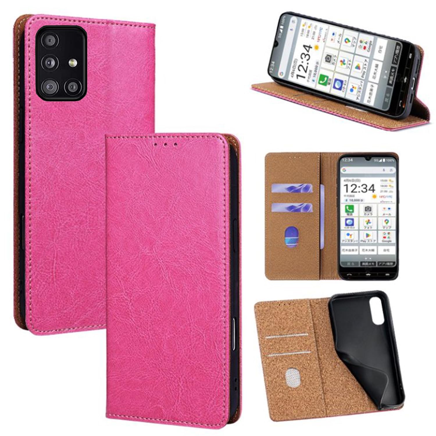 For Galaxy A51 5G ケース 本革 手帳型 For ギャラクシーA51 SCG07/SC-54A 牛革 カバー 上品 レザー 横置きスタンド機能 カード収納 2枚 人気 マグネット搭載 耐衝撃 全面保護 シンプルカバー 便利 ハン|WES STORE