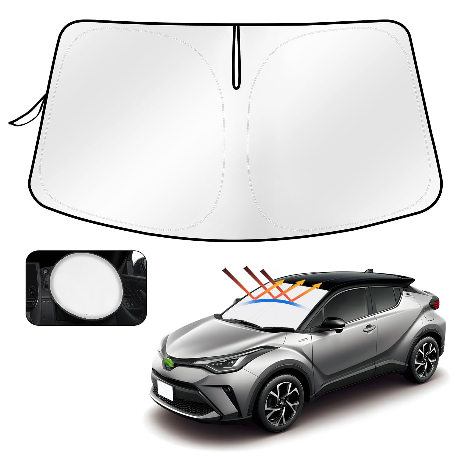 CARTIST C-HR フロントサンシェード CHR フロントガラス サンシェード サンフィア サンセット サンライン シェードカーテン マルチサンシェードNGX10 NGX50 ZGX10 ZYX10 H28.12-現行 遮光 シェード 日よ｜WES STORE