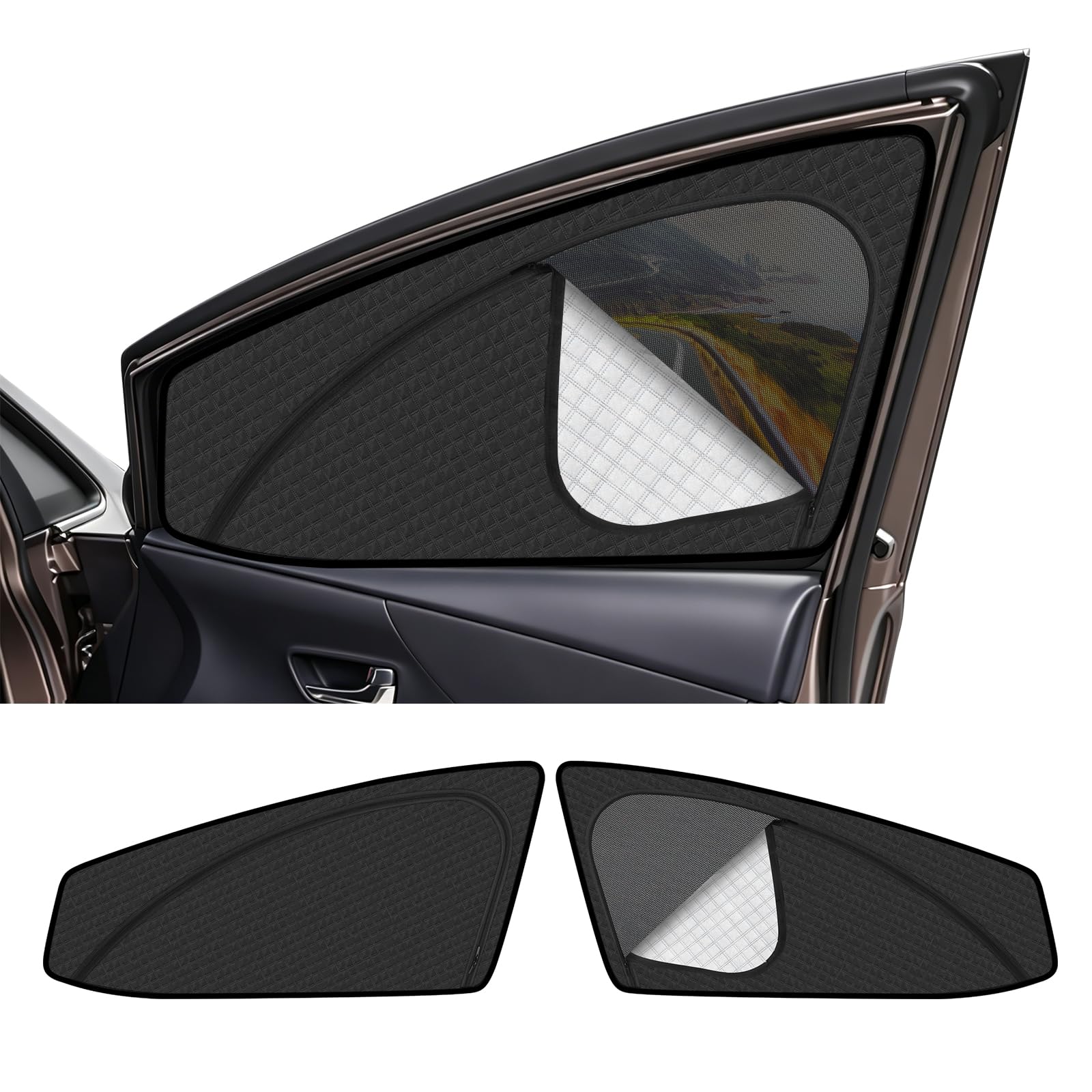 新型 プリウス40系 専用 サンシェード マグネット式 サイド用 車種専用 2in1一体式 カーシェード 新型 プリウス40系 メッシュカーテン 換気 断熱 日除け メッシュサンシェード 日焼け防止 UVカ｜WES STORE